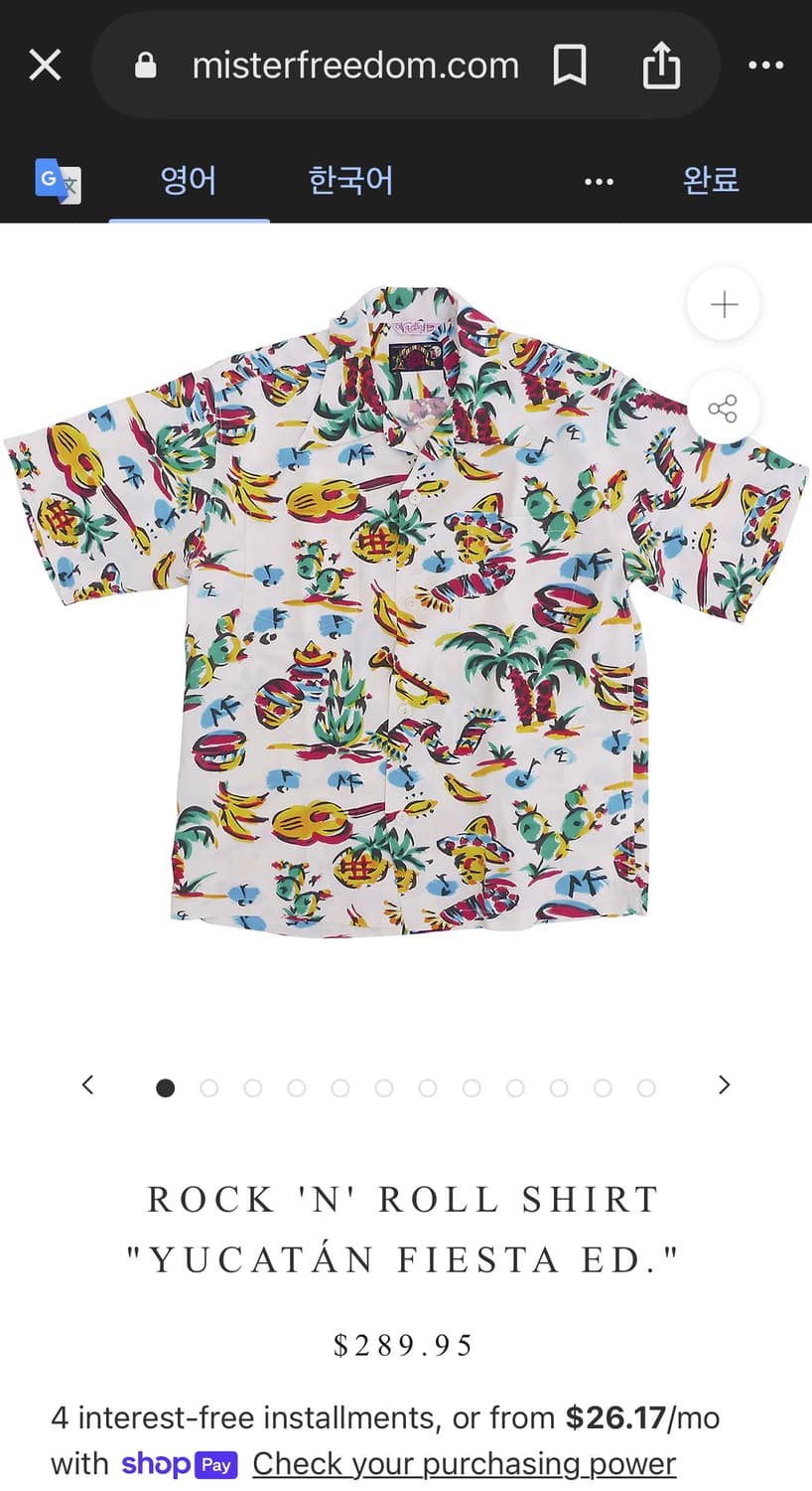 미스터 프리덤x선서프 레이온 하와이안셔츠 상품이미지7