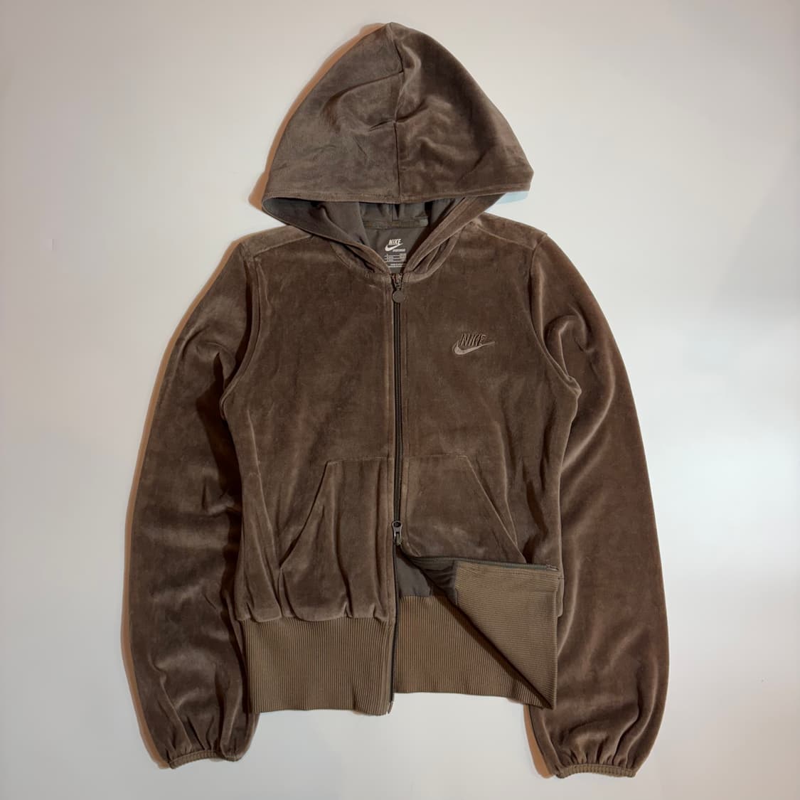 나이키 베이지 투웨이 벨벳 후드 집업 상품이미지6