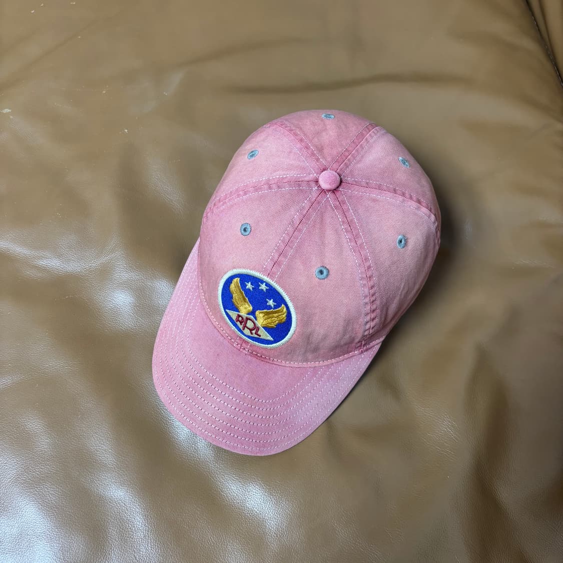 RRL 더블알엘 랄프로렌 폴로 윙로고 6패널 볼캡 모자 워시드 레드 상품이미지5