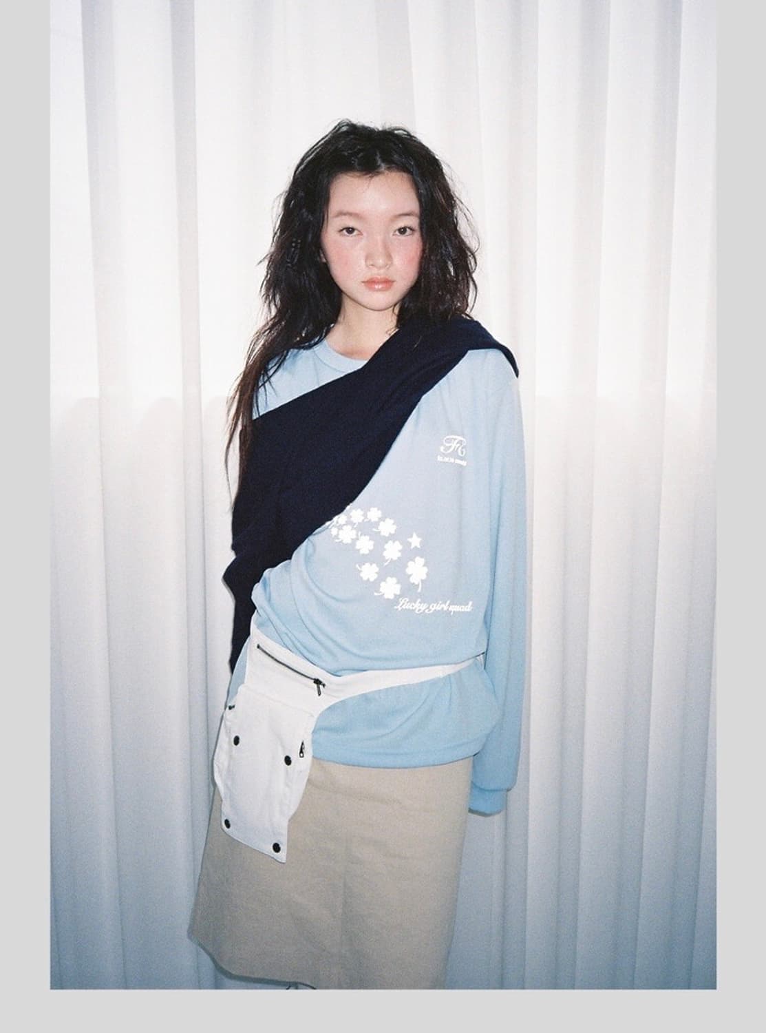 샵페어리 럭키 스쿼드 롱 탑 롱슬리브 블루 상품이미지1