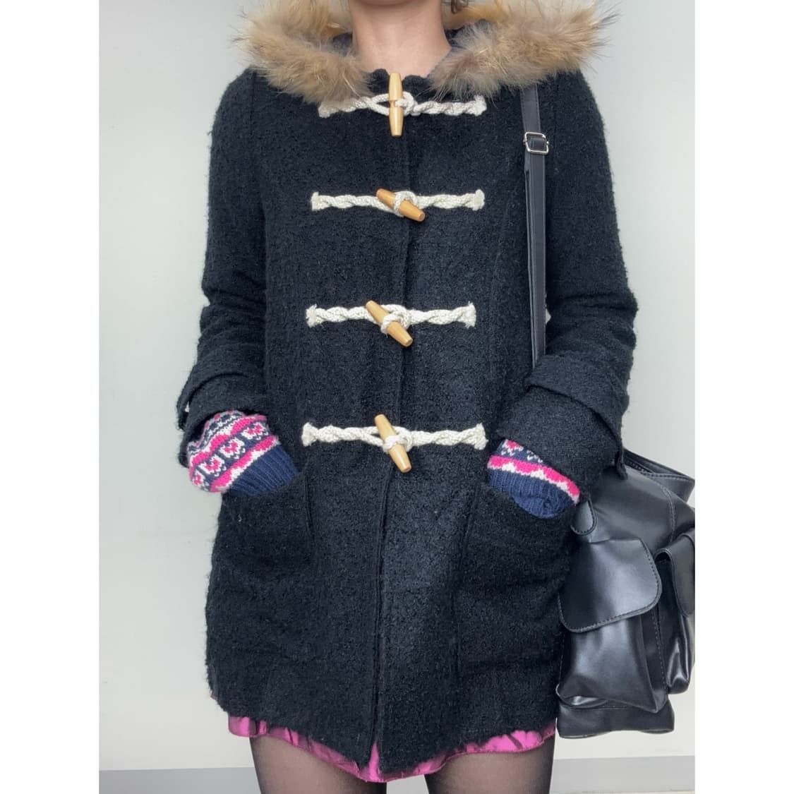 빈티지 후드 더플 코트 상품이미지1