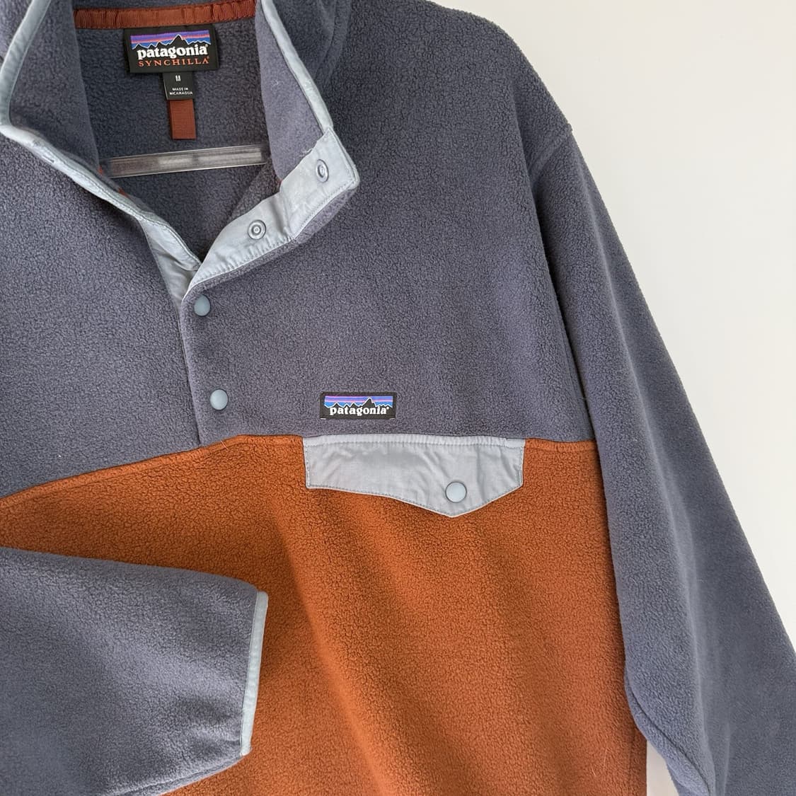 15FW 파타고니아 신칠라 스냅-T 플리스 그레이 오렌지 상품이미지2