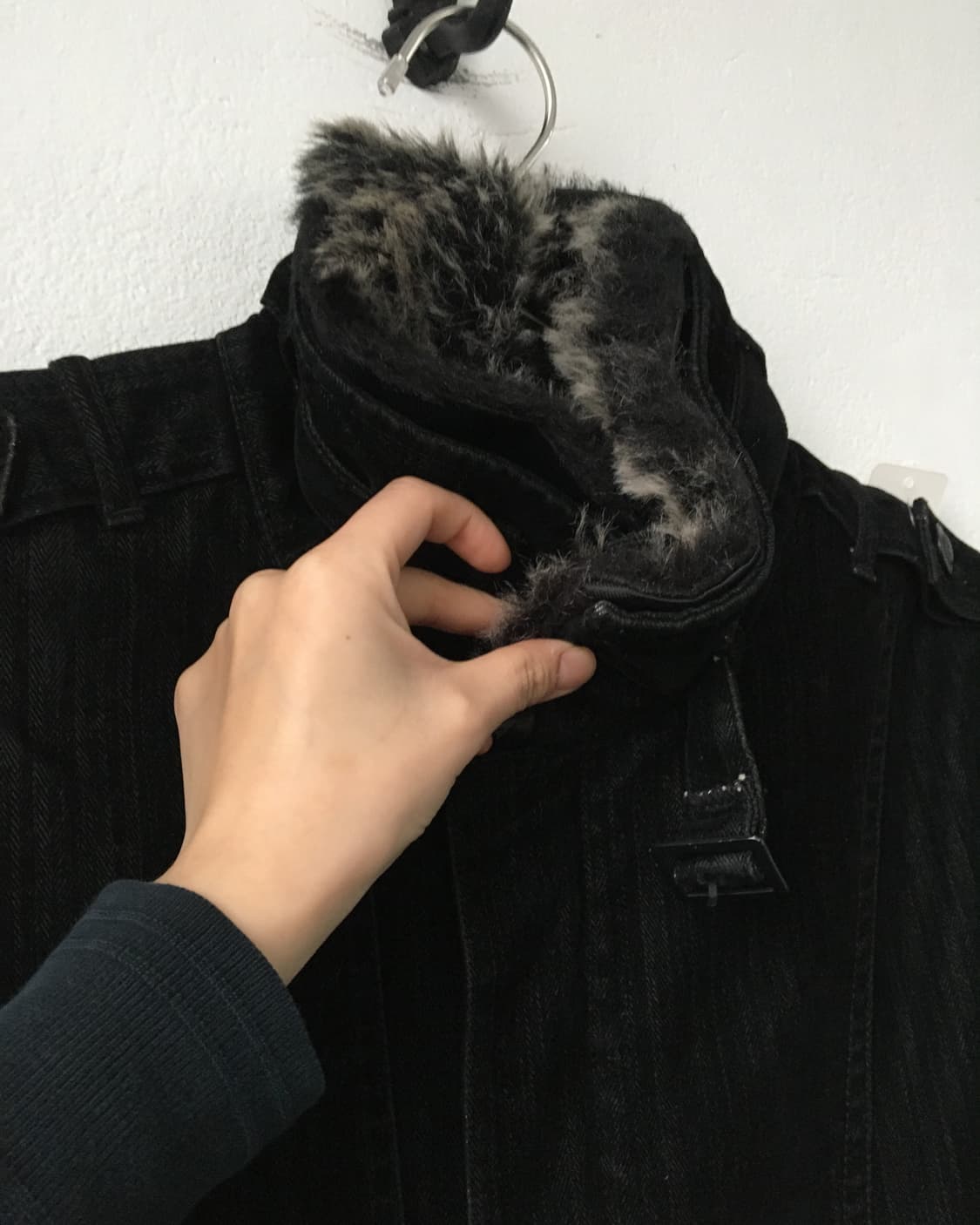 High neck fake fur collar jacket 상품이미지4