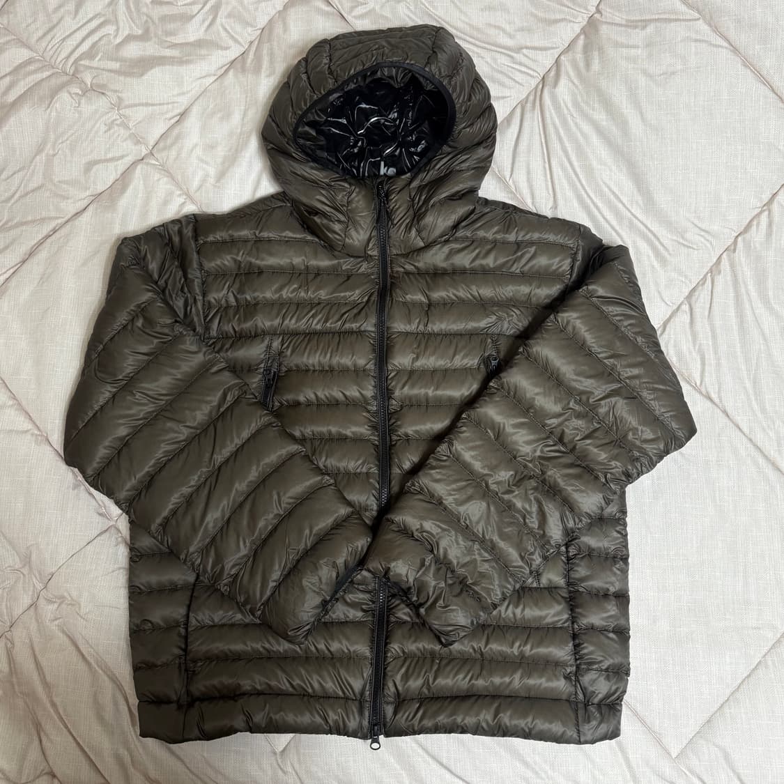 무탠다드 시티 레저 시어 립스탑 후디드 라이트 다운 재킷-브라운 2XL 상품이미지1