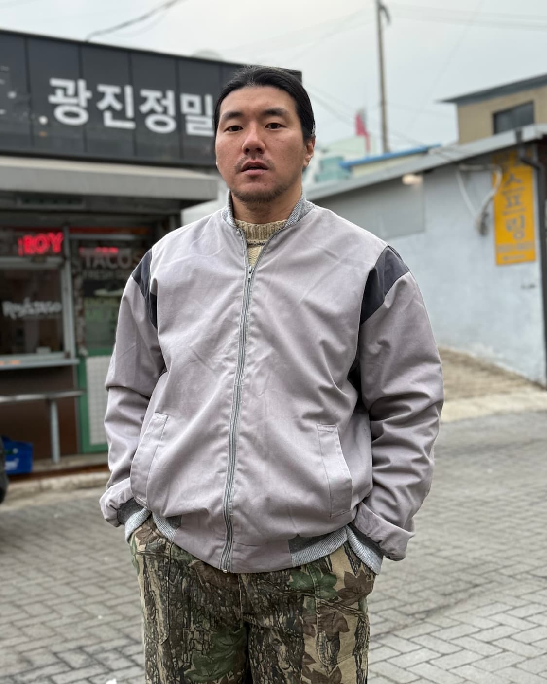 아메리칸 빈티지 투톤 컬러 블루종 XL 상품이미지6