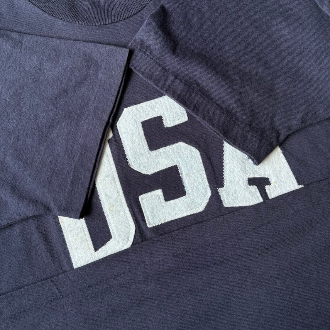 90년대 미국 생산 빈티지 USA 네이비 반팔티 상품이미지7