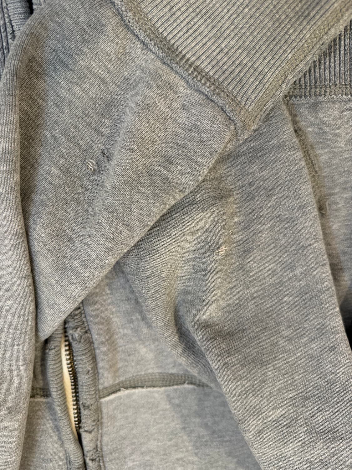 아베크롬비 빈티지 울프죠 퍼 후드집업 워시드 그레이 상품이미지4