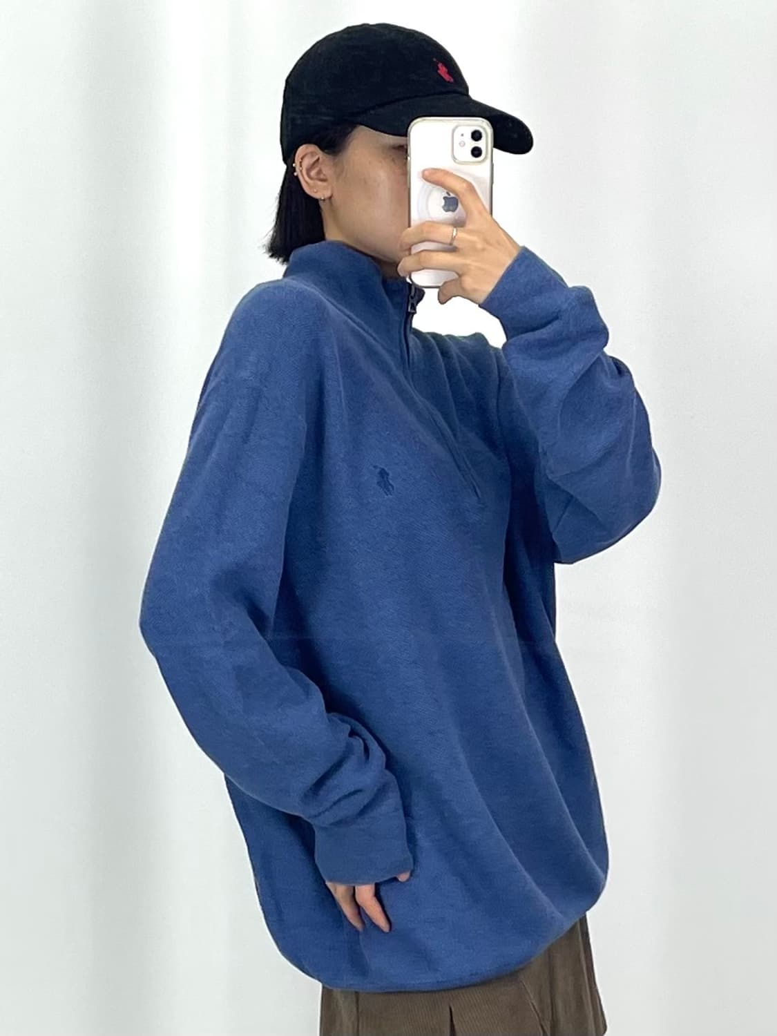 루키CK9733: 폴로 블루 반집업 니트 상품이미지1
