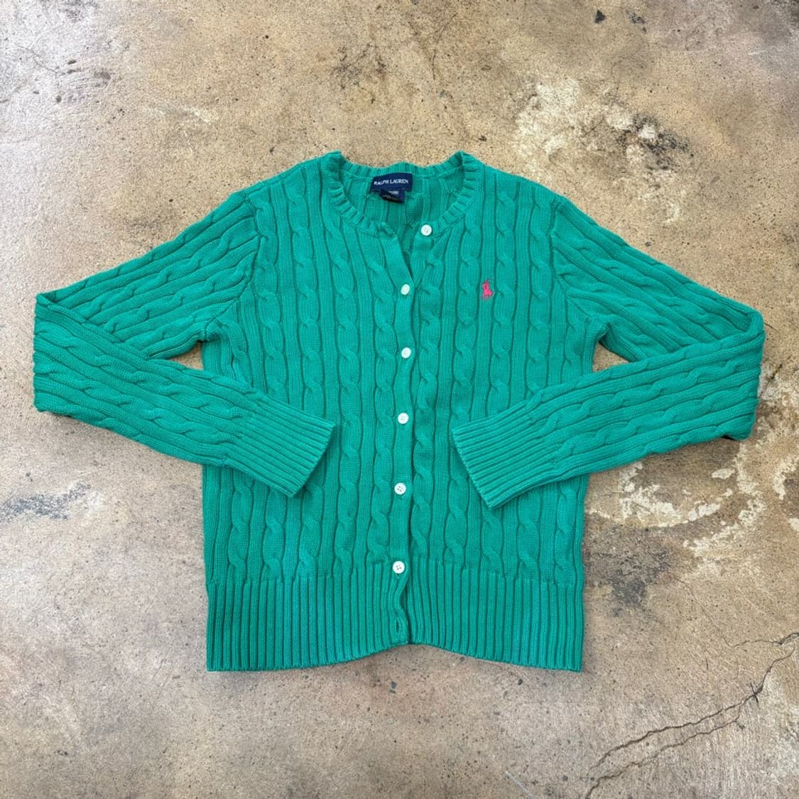 폴로 랄프로렌 그린 니트 꽈배기 가디건  상품이미지2