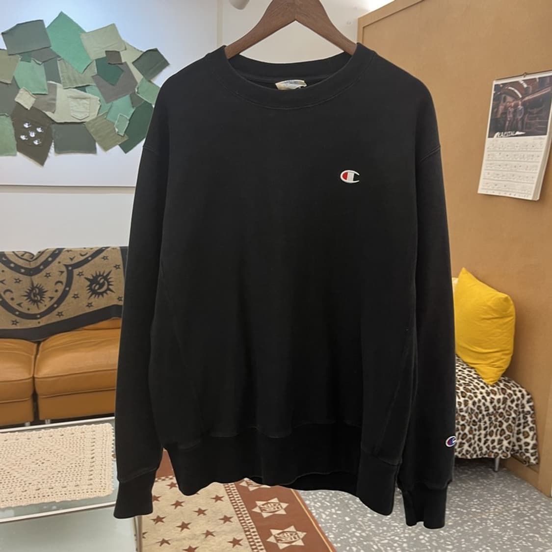 챔피온 리버스위브 자수패치 모던 약기모 맨투맨 L C09912 상품이미지3