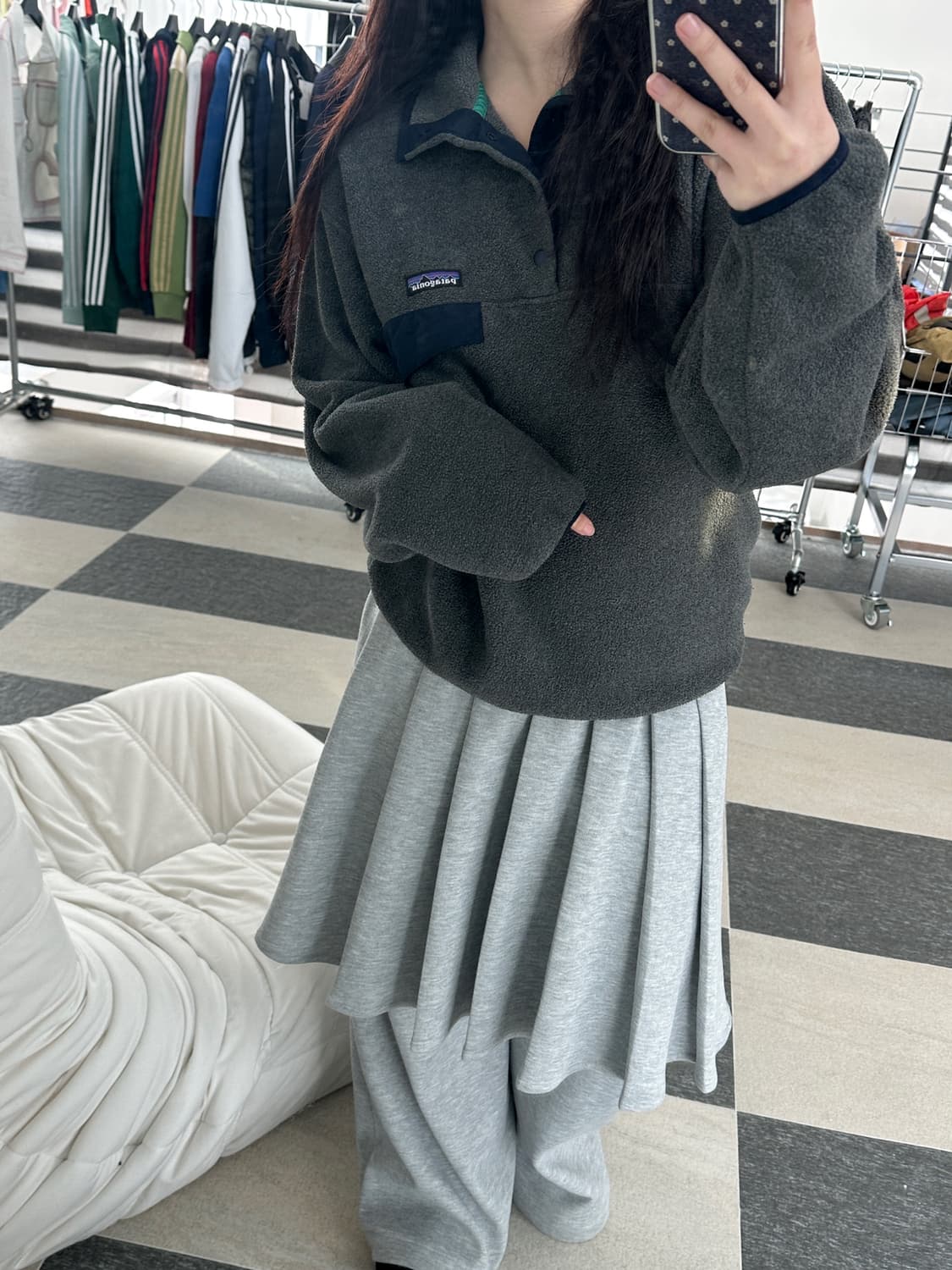 파타고니아 신칠라 그레이/네이비 스냅 플리스 상품이미지3