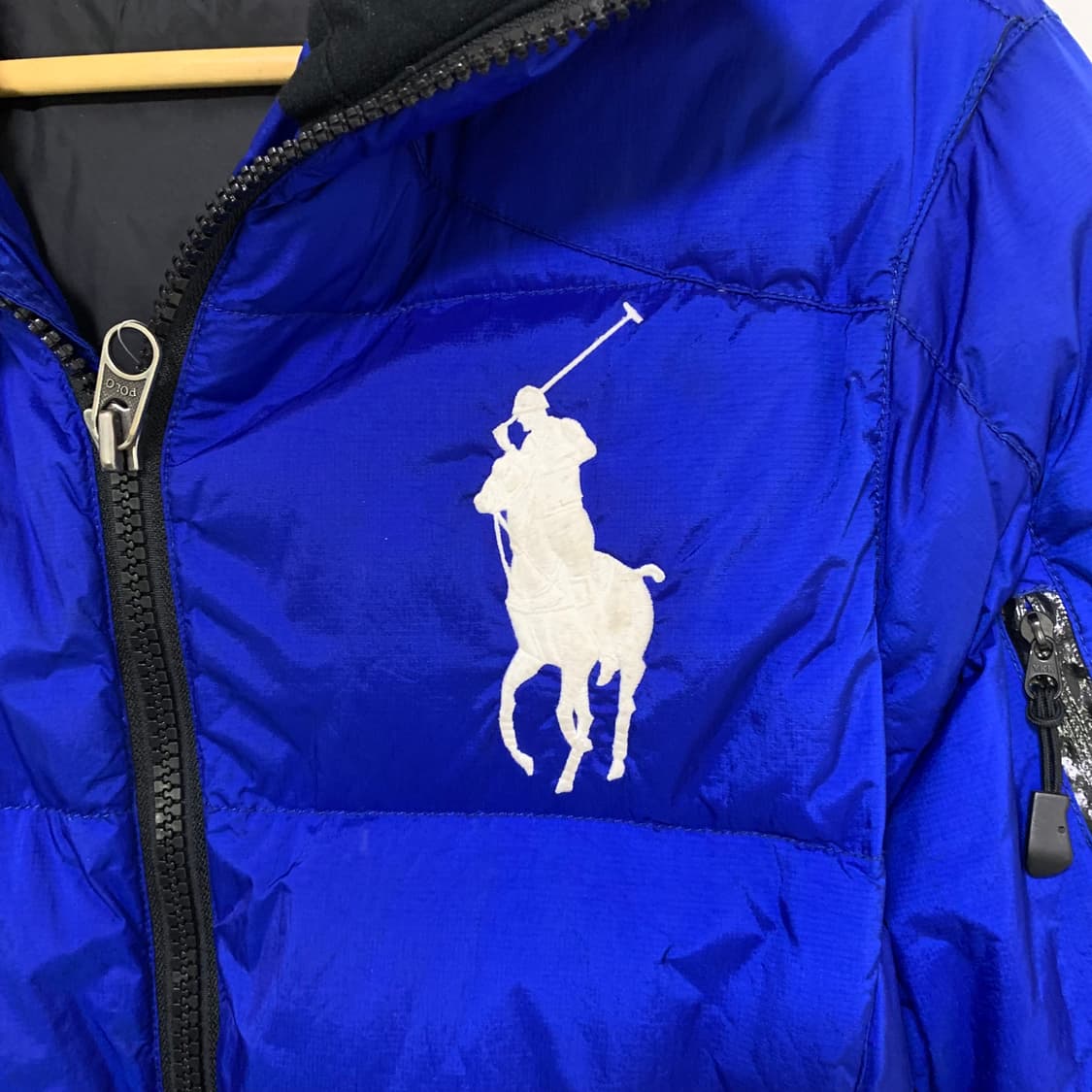 폴로 랄프로렌 빅로고 빈티지 블루 숏패딩 점퍼 XS 상품이미지5