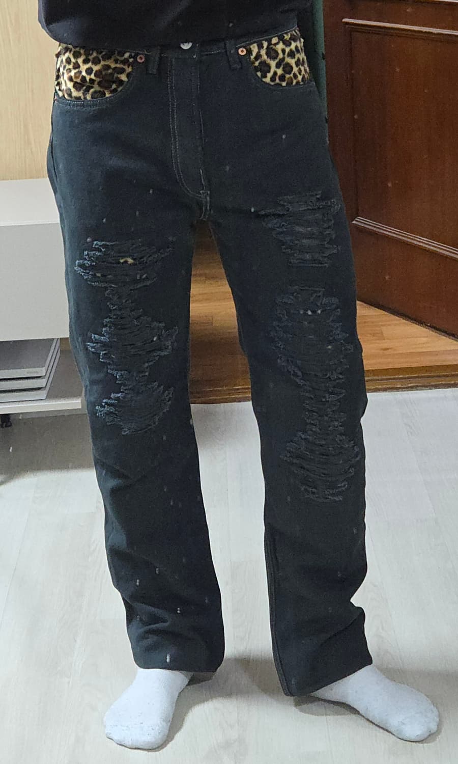 (착샷) 리바이스 501 호피진 레오파드 데님 상품이미지8