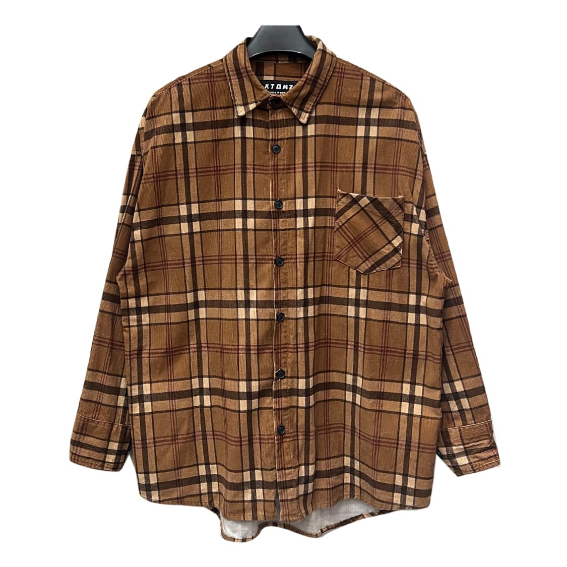 엑스톤즈 오버핏 슈베린 코듀로이 체크 셔츠 남방 L 상품이미지1