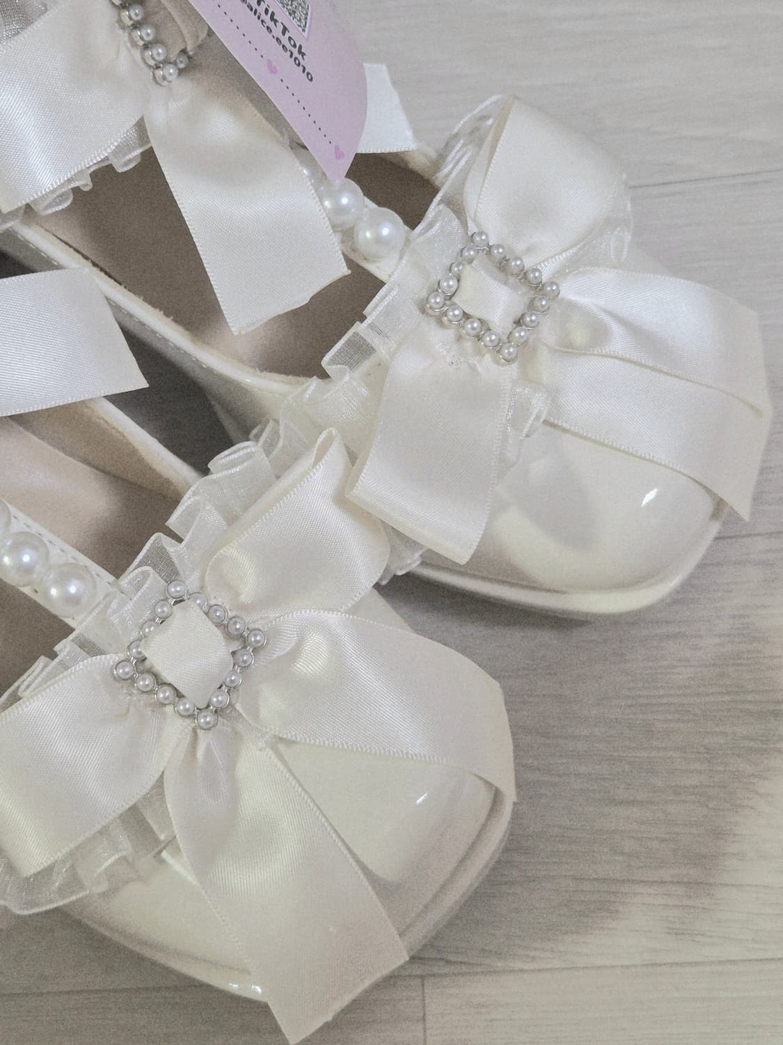 화이트 리본 레이스 프릴 로리타 빈티지 히메 갸루 구두  상품이미지3