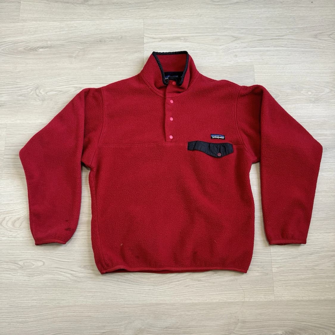 90s 파타고니아 신칠라 스냅-T 레드/블랙 자메이카 상품이미지1