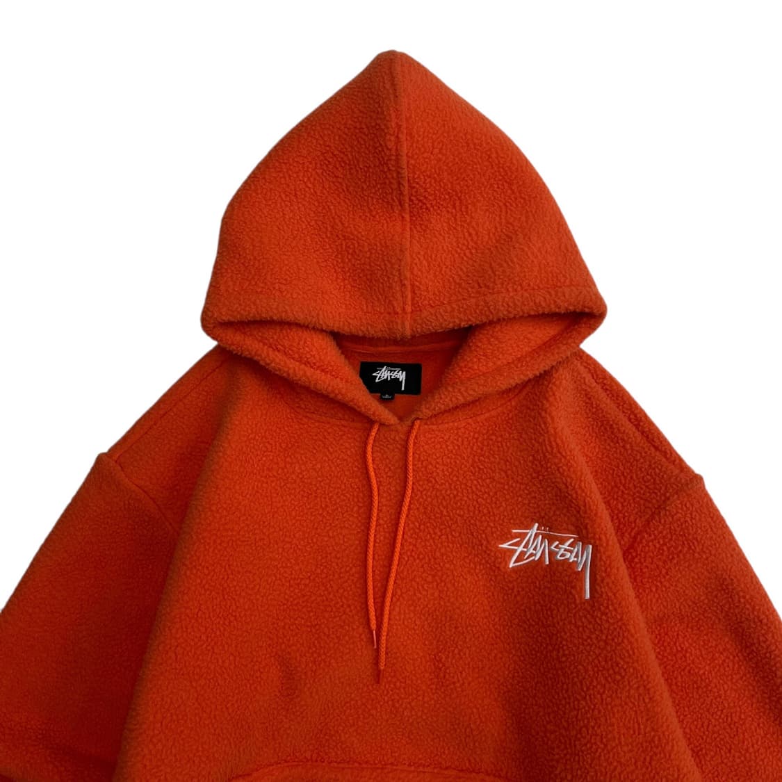 스투시 자수로고 오렌지 뽀글이 후디 L 상품이미지4