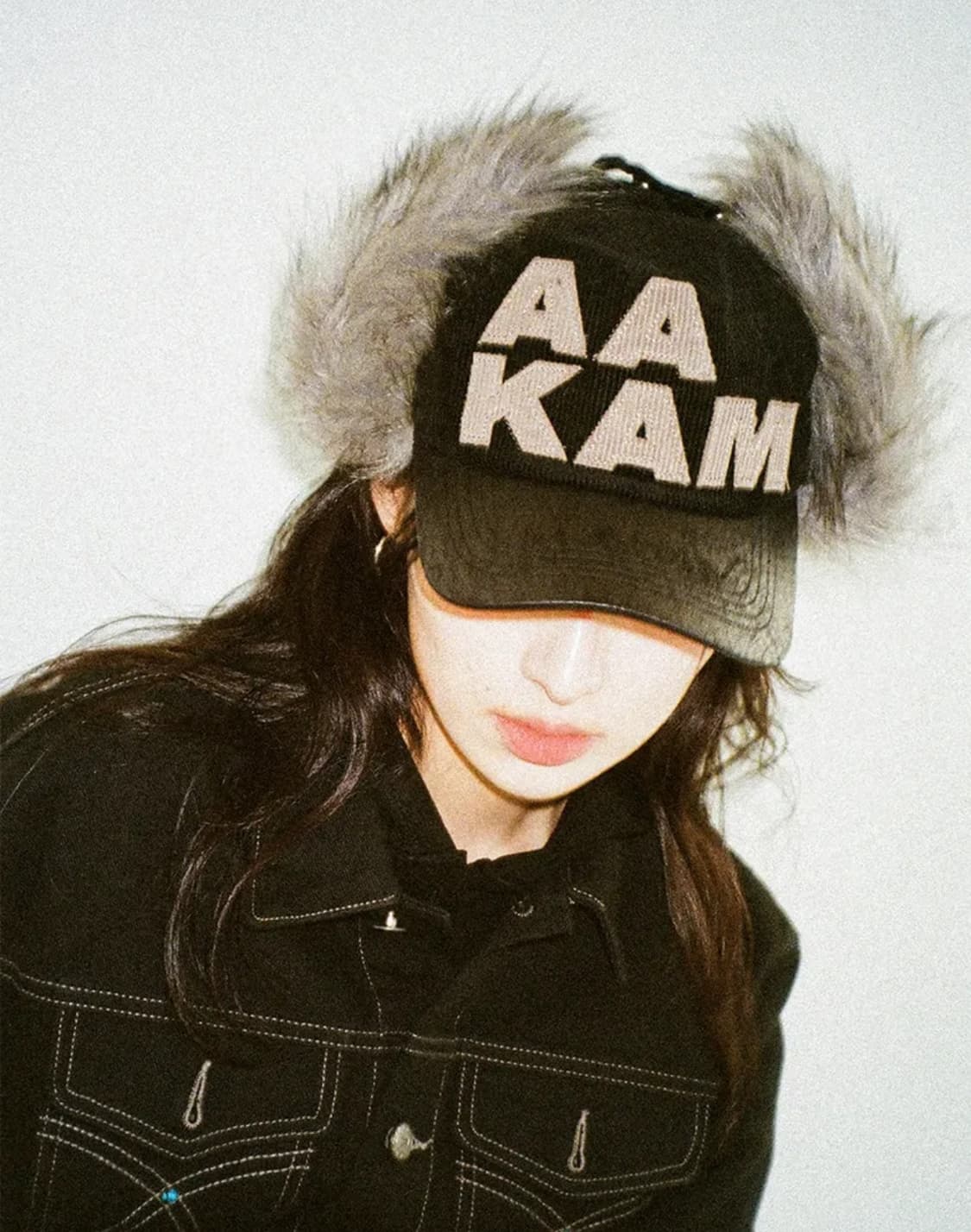 아캄 레더 믹스 트루퍼 캡 블랙 상품이미지5