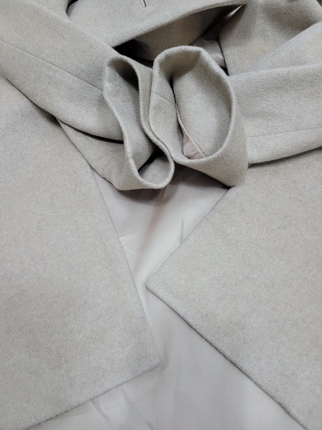 캘빈클라인 하이넥 캐시미어 코트 / 여 38 (82-88-165) 베이지 상품이미지6