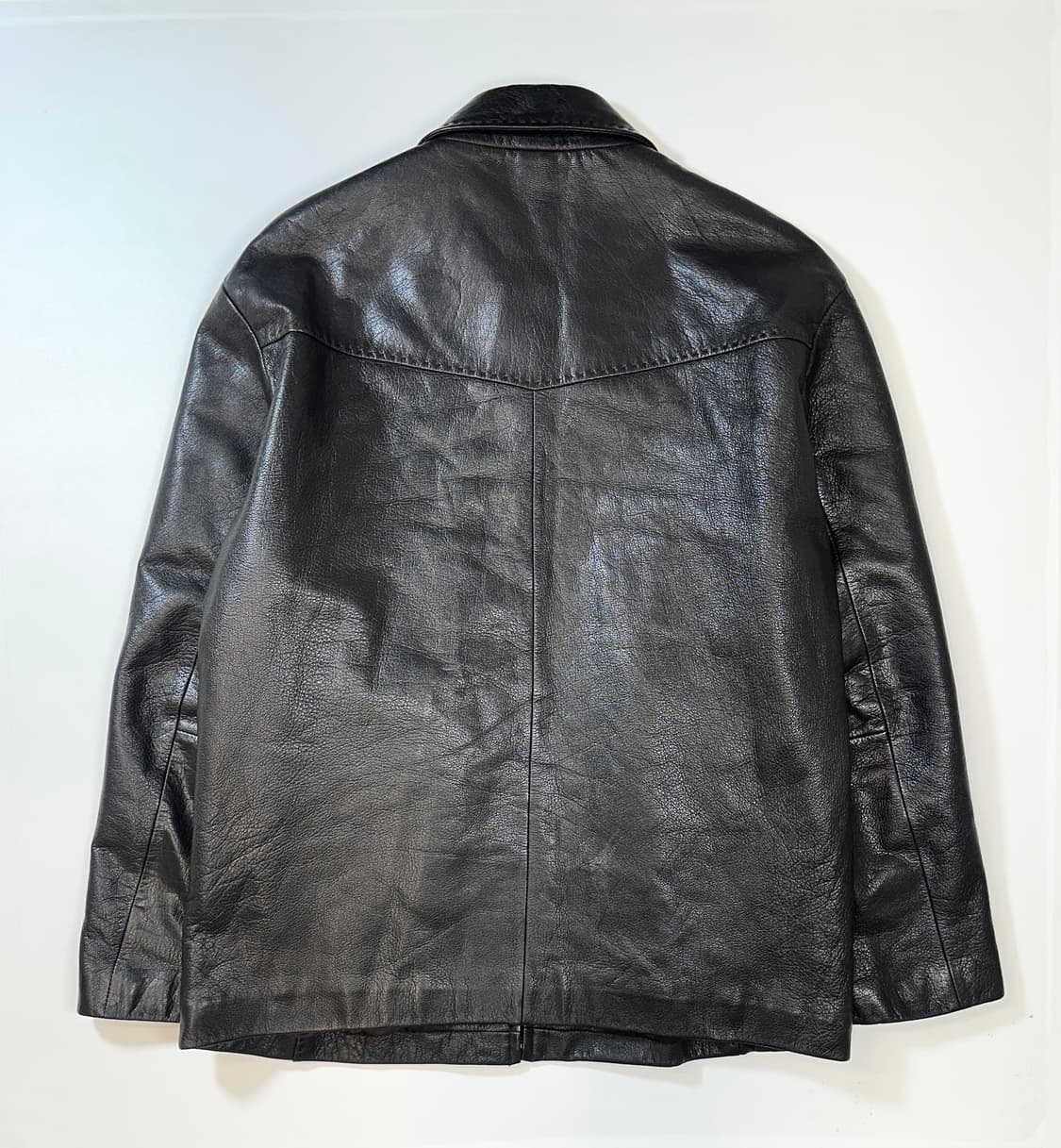 Lambskin stitch  racer jacket 상품이미지3
