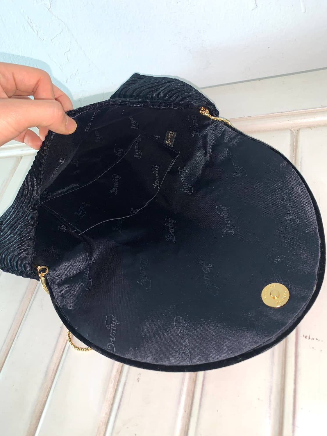 Black Velvet Gold Embroidery Mini Bag 상품이미지6