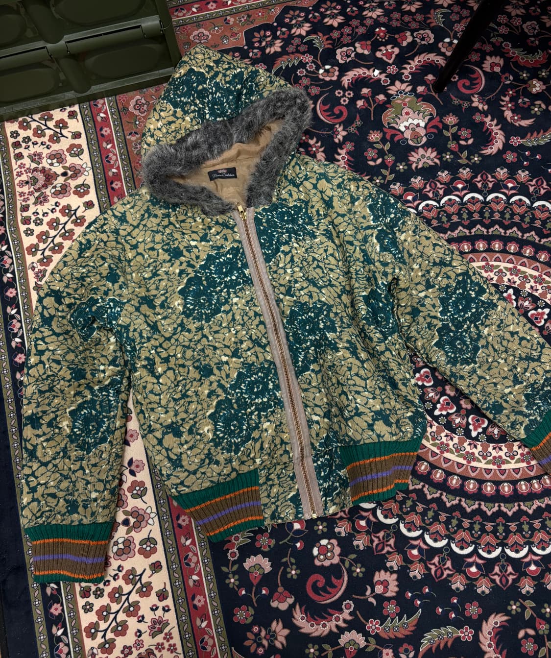 green flower hood zipup 상품이미지2