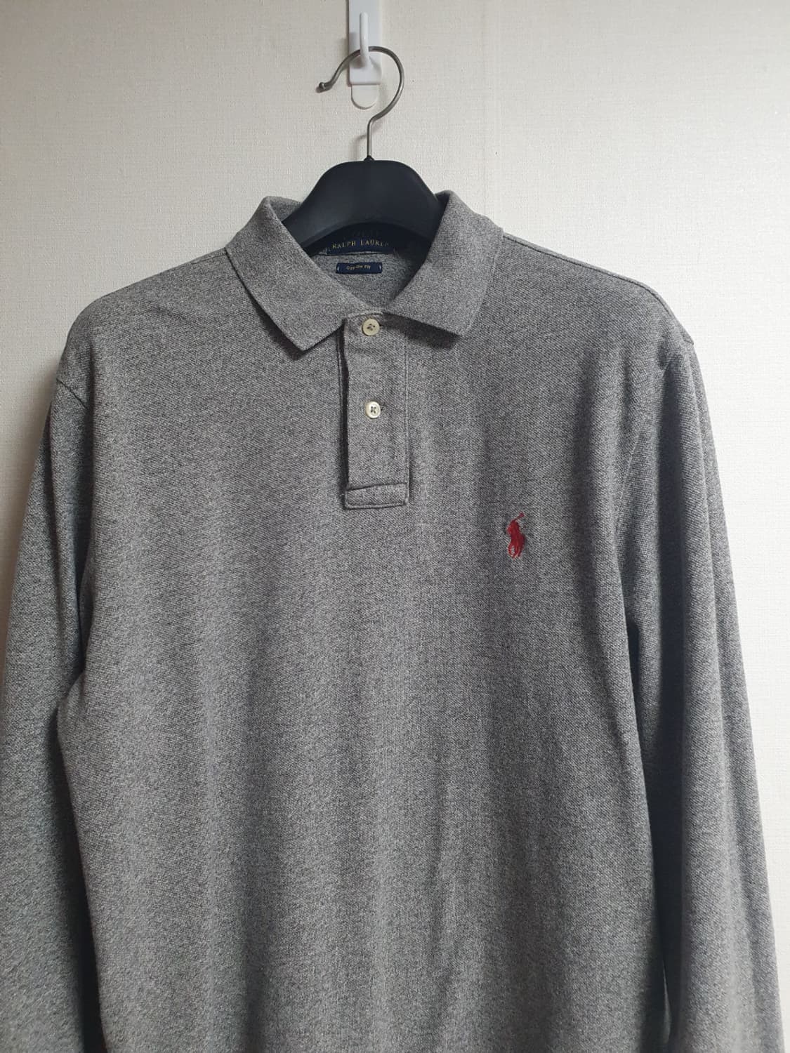 폴로 랄프로렌 커스텀핏 긴팔 카라티 그레이 M 상품이미지3