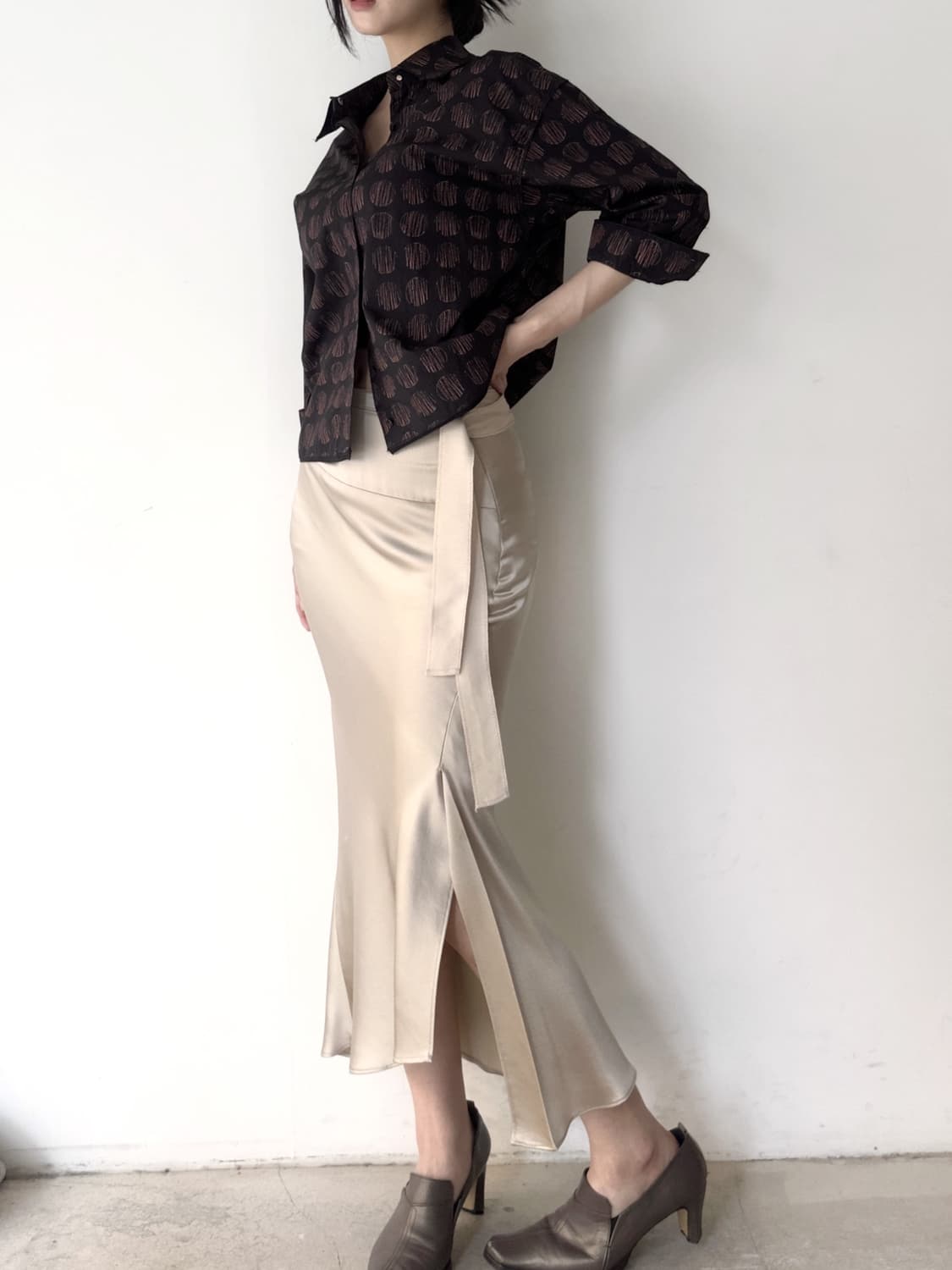 Glossy strap feminine skirt  상품이미지9