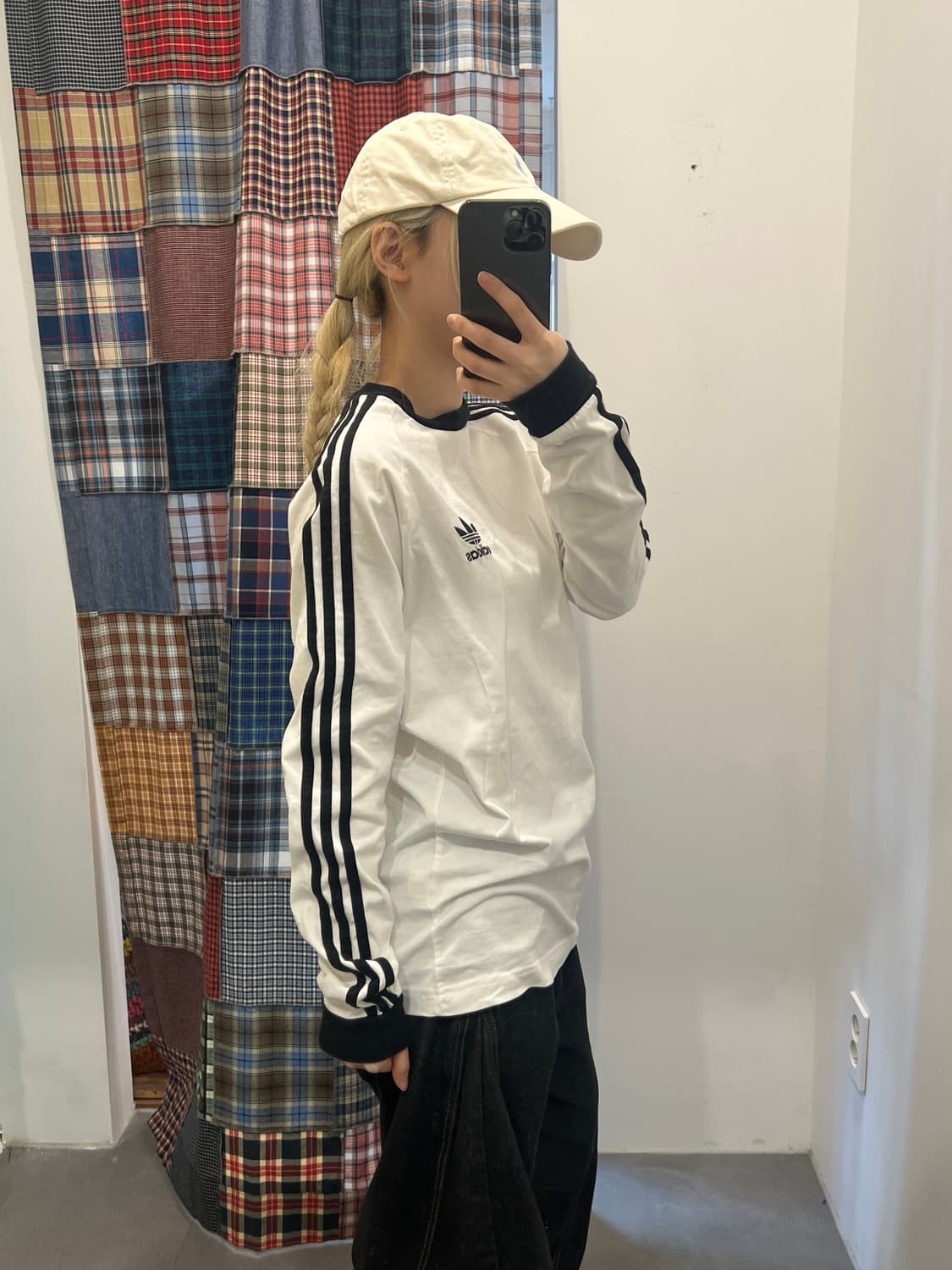 아디다스 블랙 앤 화이트 롱 슬리브 상품이미지2