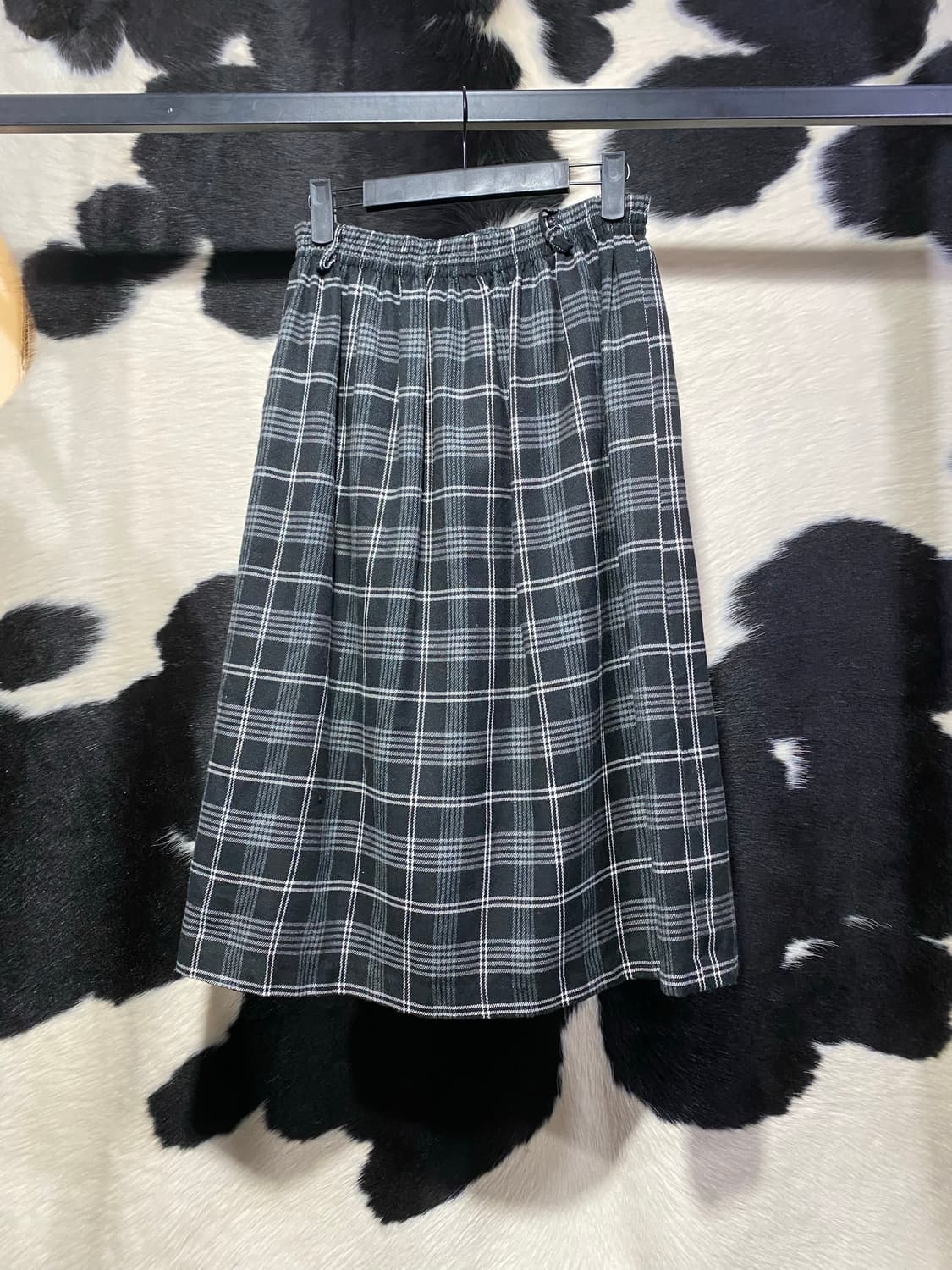 Japanese vtg 버튼 체크 롱스커트 상품이미지4