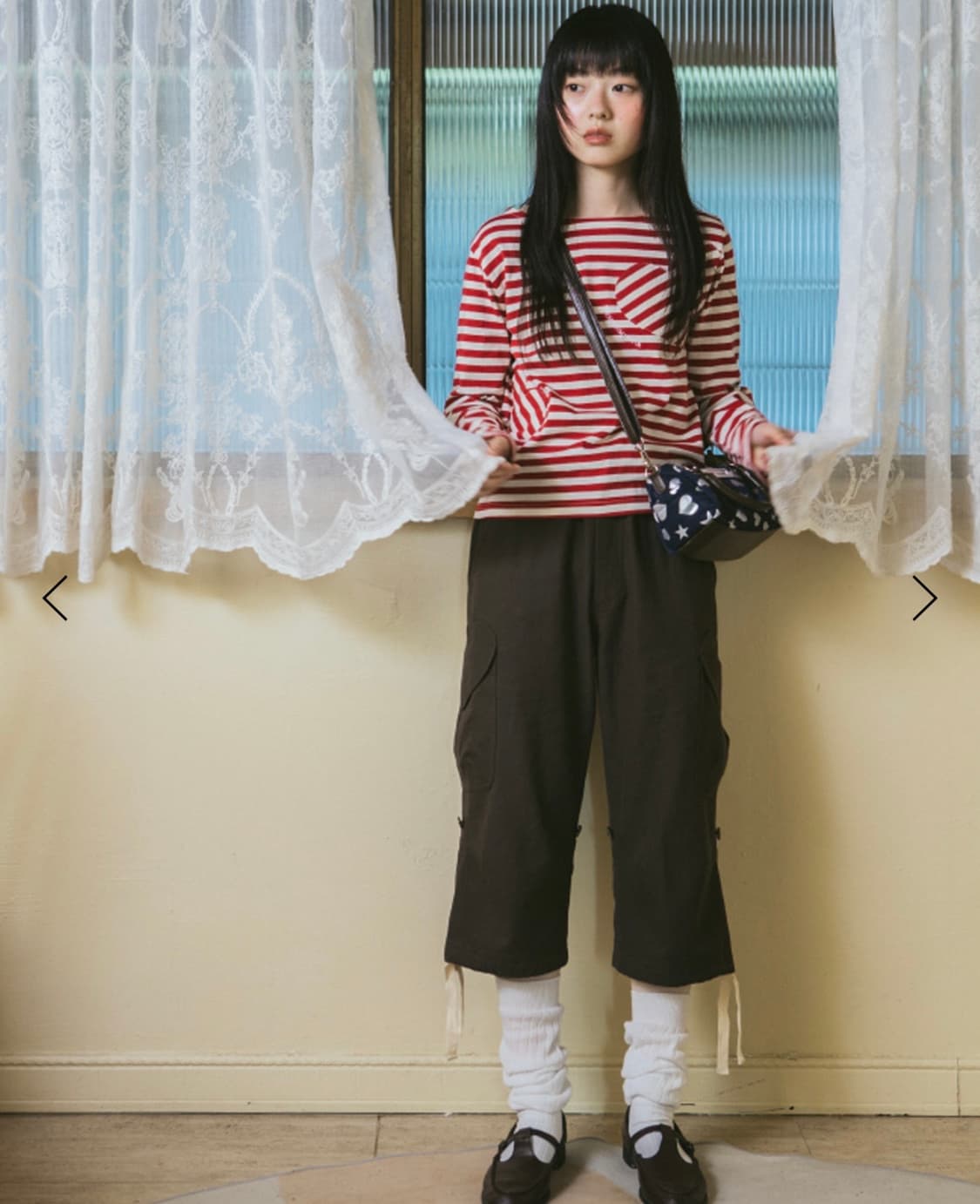 더뮤지엄비지터 하트 스트라이프 롱 티셔츠 롱슬리브 상품이미지6