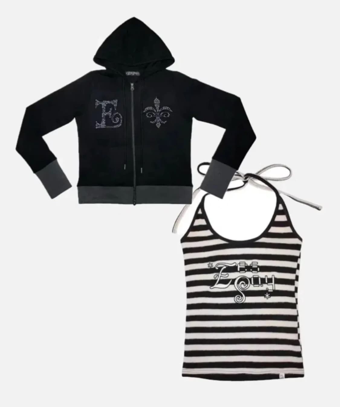 eessay 클라우드 후드&캔디 홀터넥 나시 일괄 세트 상품이미지1