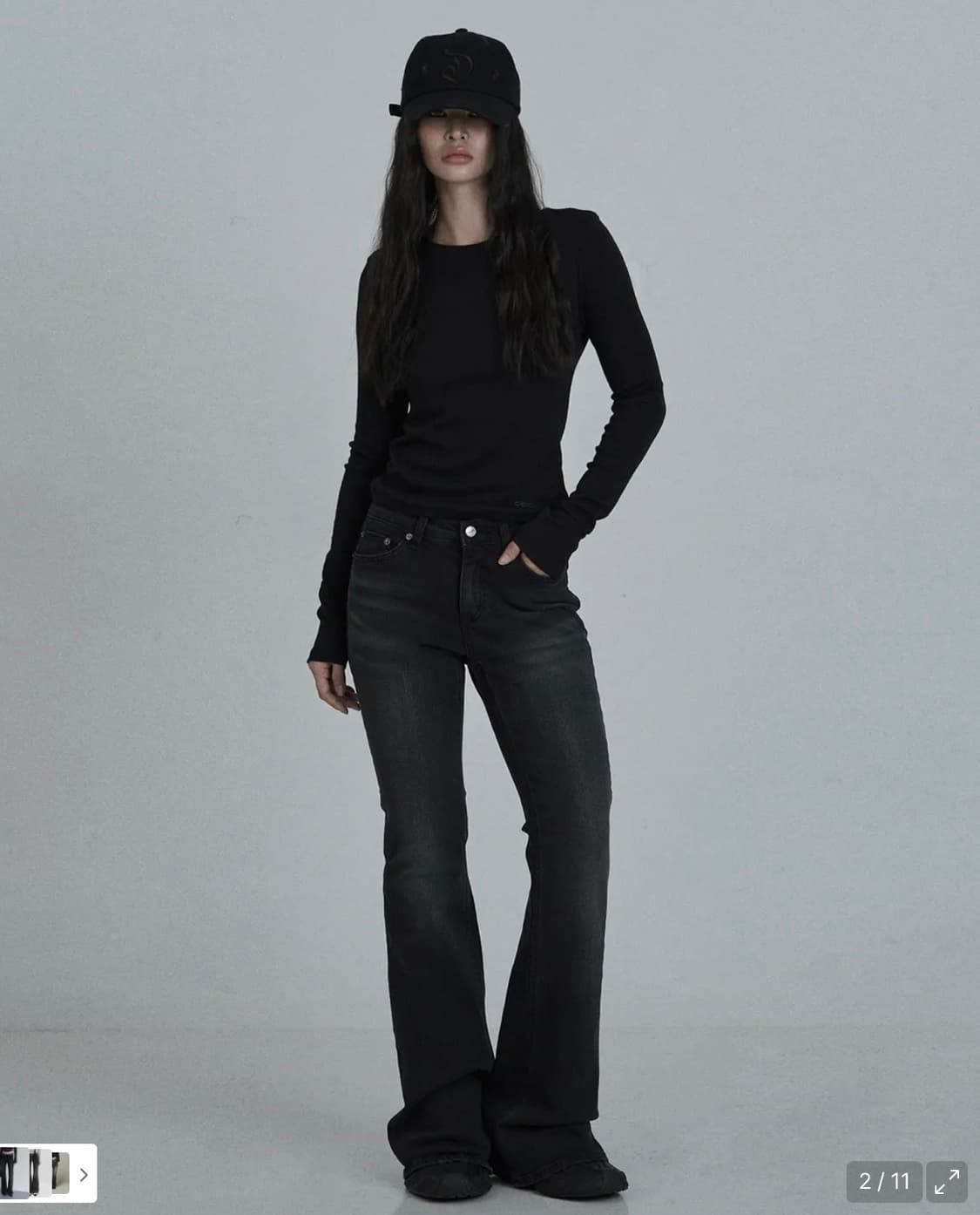 Vintage raw jean in black 상품이미지1