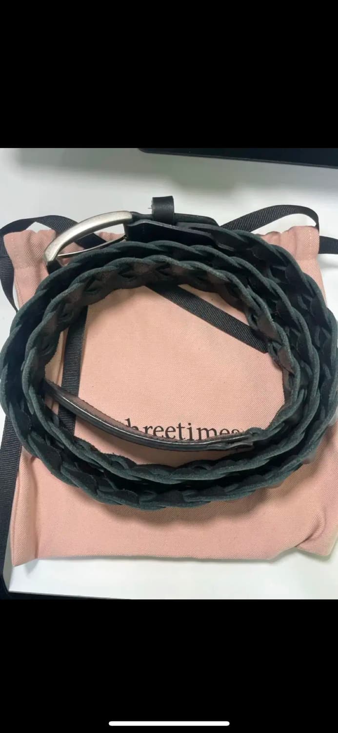 쓰리타임즈 braid belt black M 상품이미지1