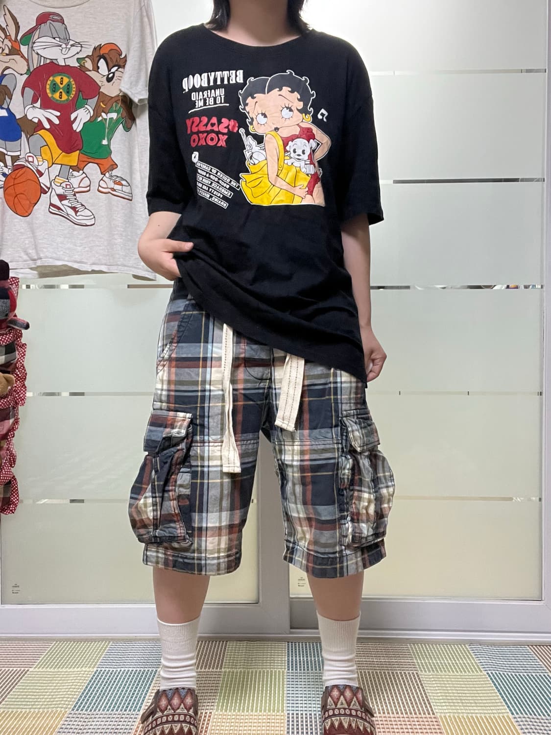 Betty boop 검정 반팔T 상품이미지6
