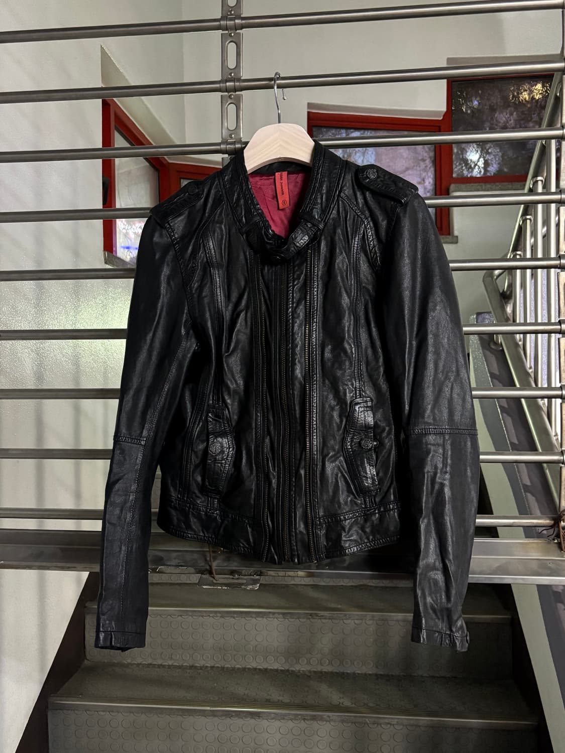 Multi Zip Neck Buckle Lambskin Jacket 상품이미지4