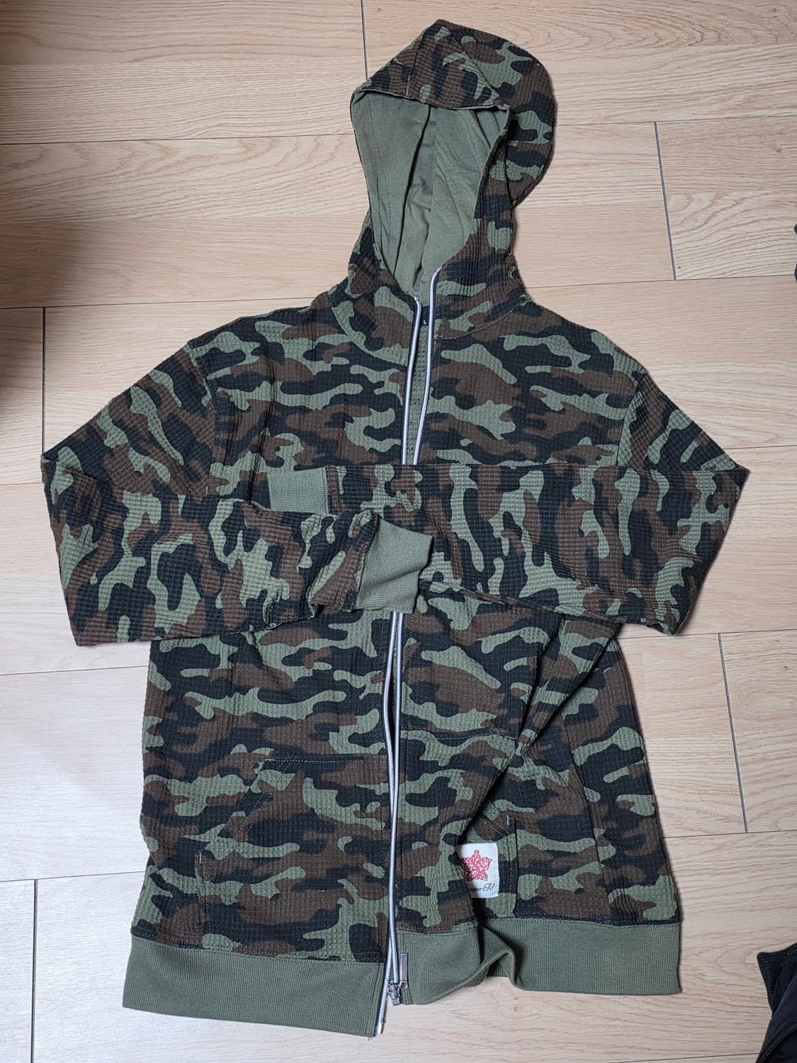 카모 와플 후드집업 상품이미지1