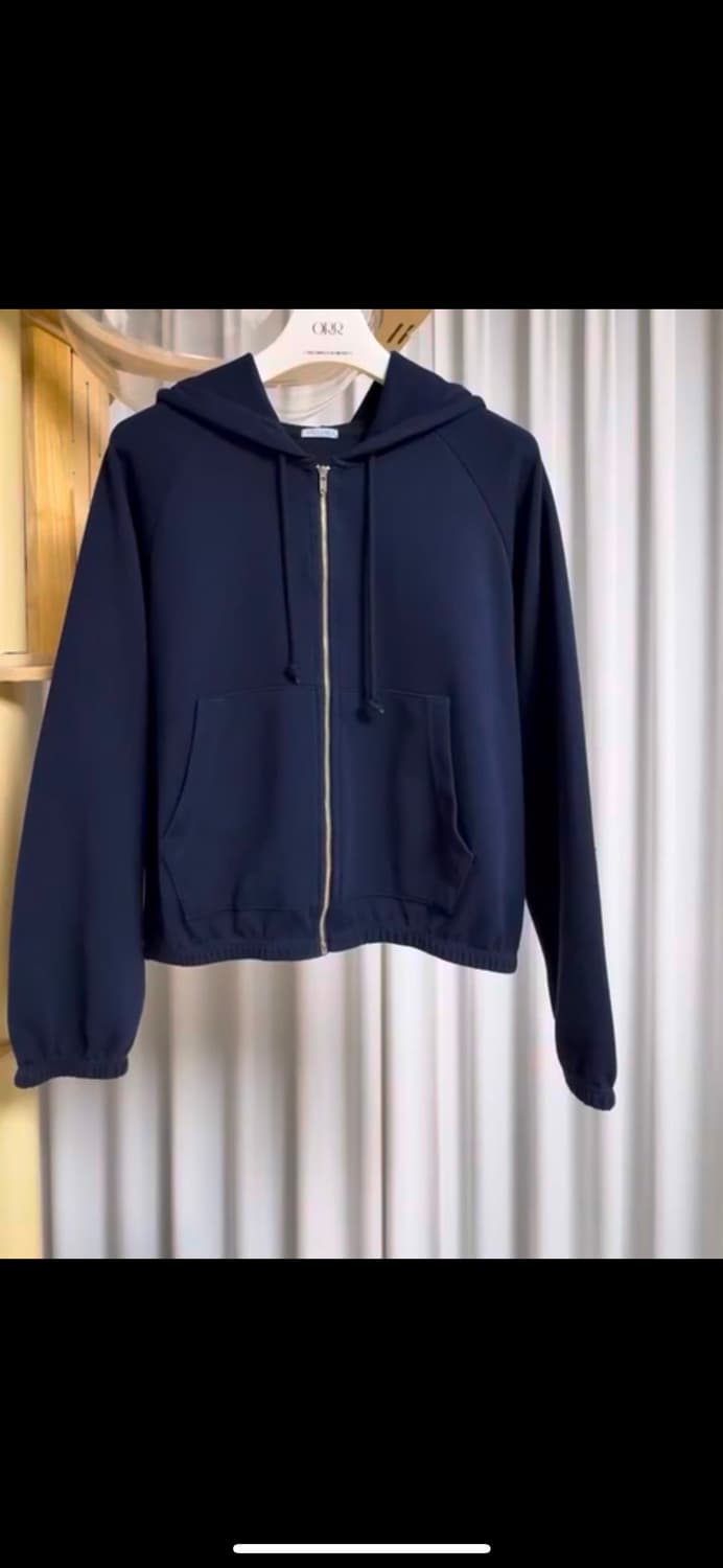 플라넬 이브닝 후드 집업 네이비 상품이미지5