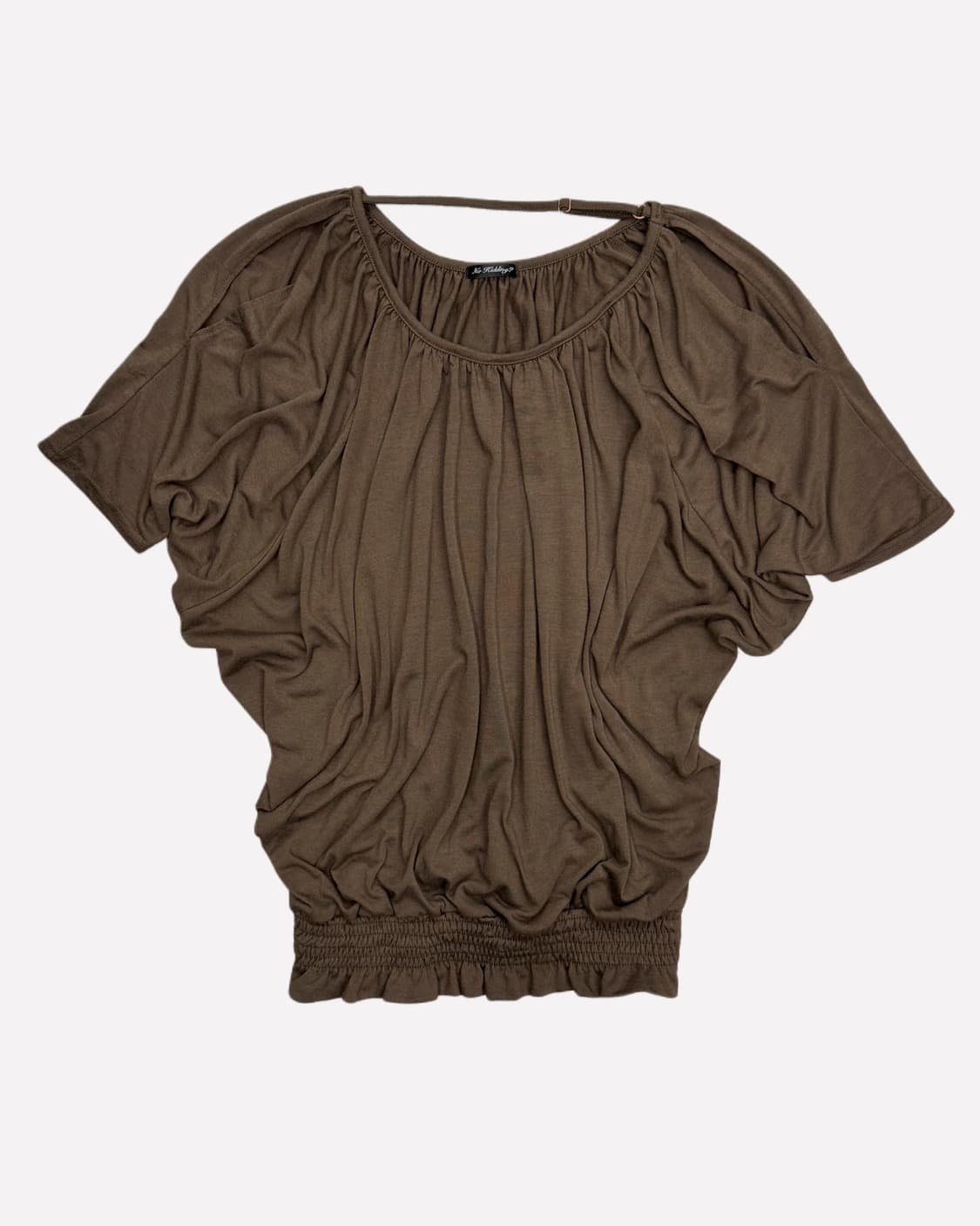 slit off-shoulder khaki t-shirt 상품이미지1