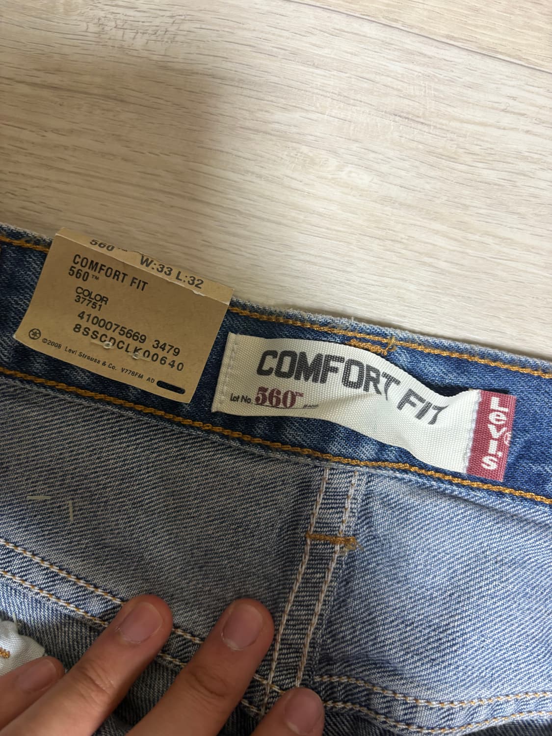 리바이스 560 컴포트핏 데님 33x32 새상품 상품이미지3