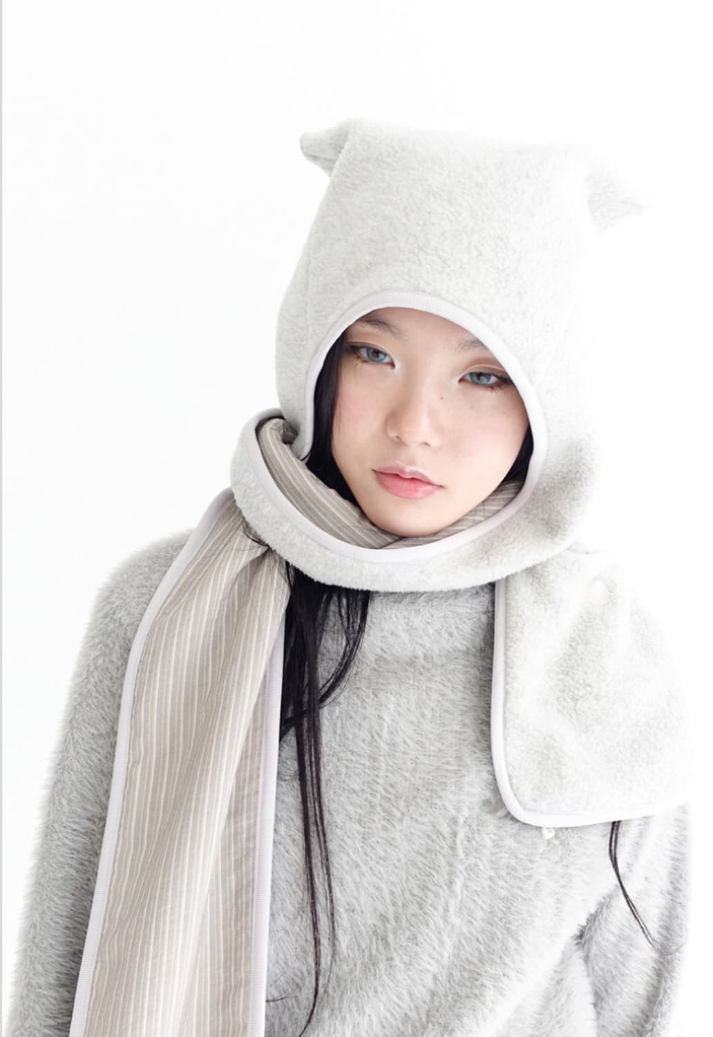 샵페어리 후드머플러 멜란지 상품이미지1
