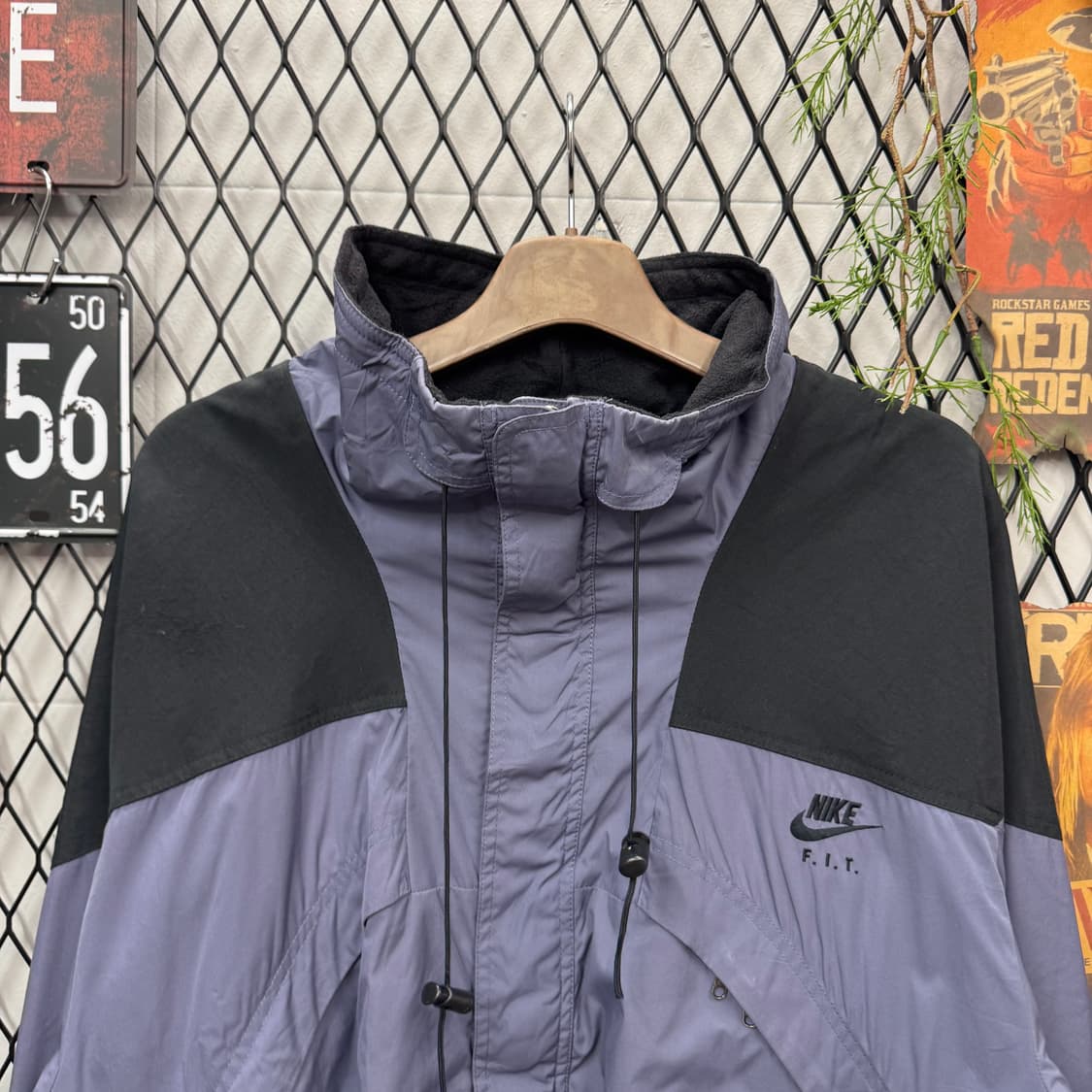 90s 나이키 X ACG 올드스쿨 바람막이 전면 빅포켓 포인트 퍼플 블랙 상품이미지3