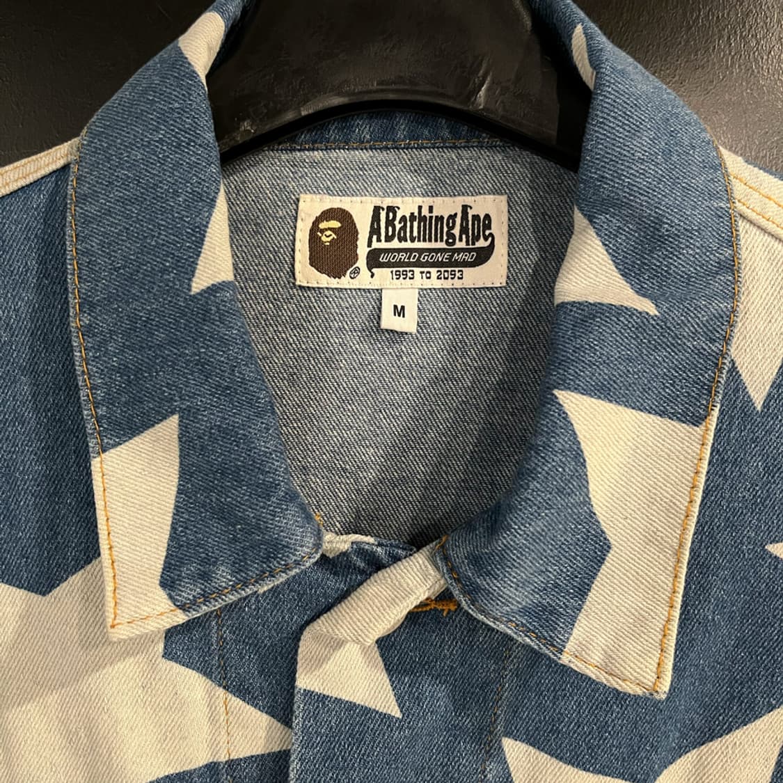 베이프 스타 패턴 루즈핏 데님자켓 상품이미지3