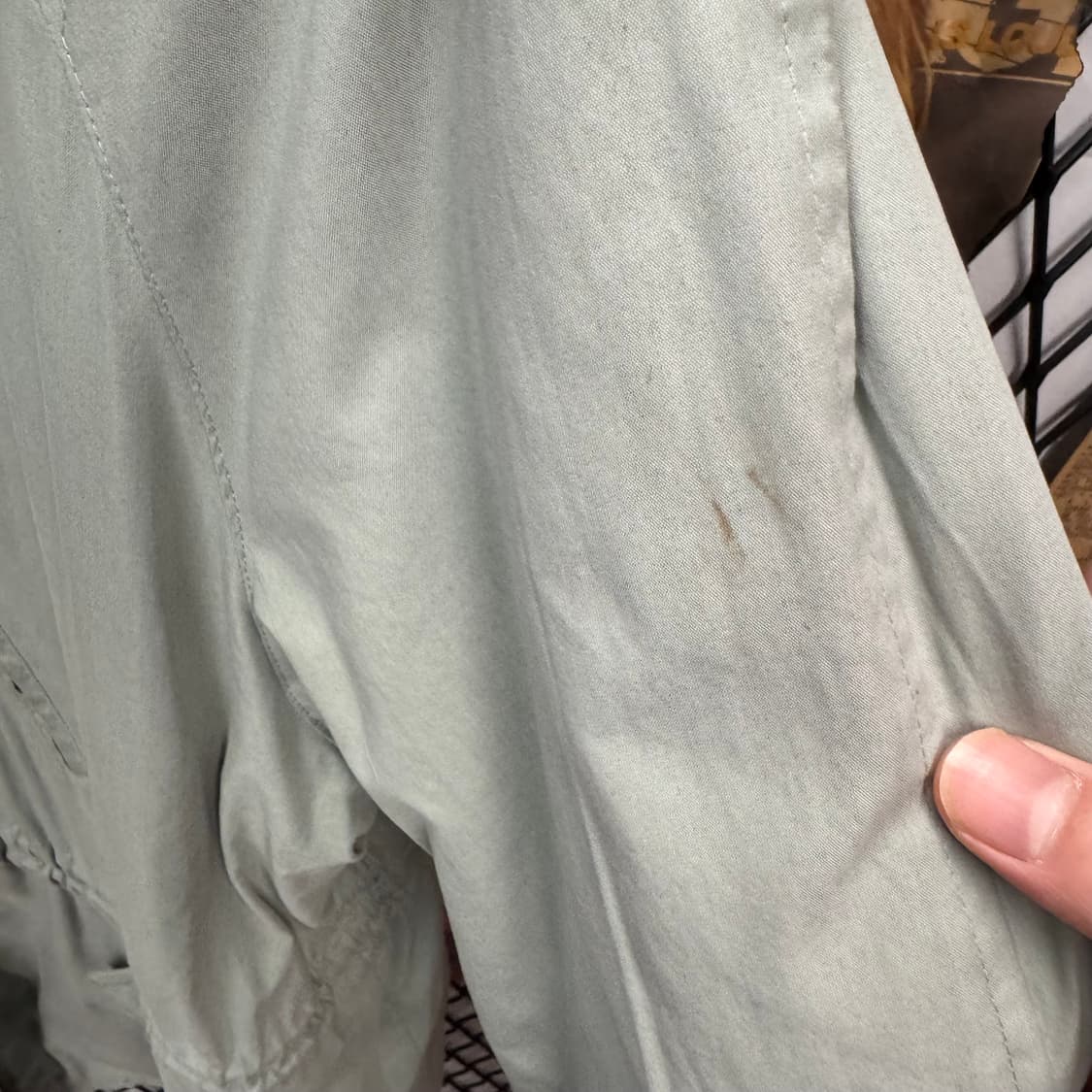 90s 버버리 폭스퍼 후드 롱파카 코트 자켓 민트 상품이미지9