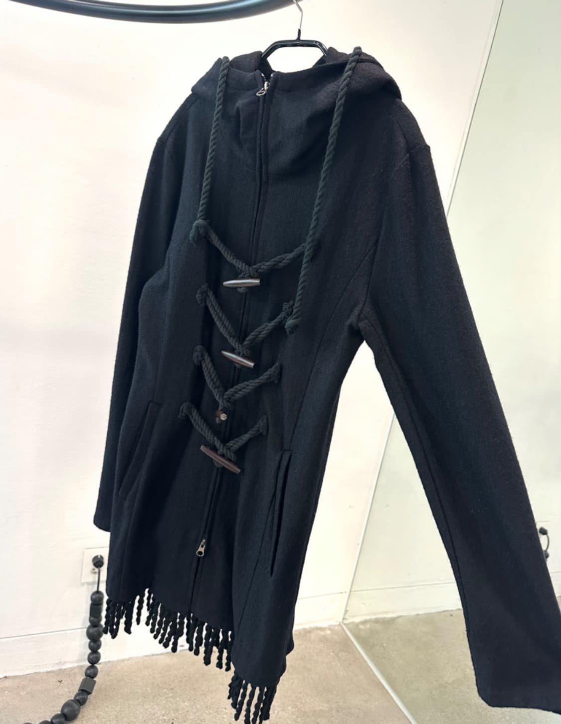 울 프린지 더플 코트 상품이미지2