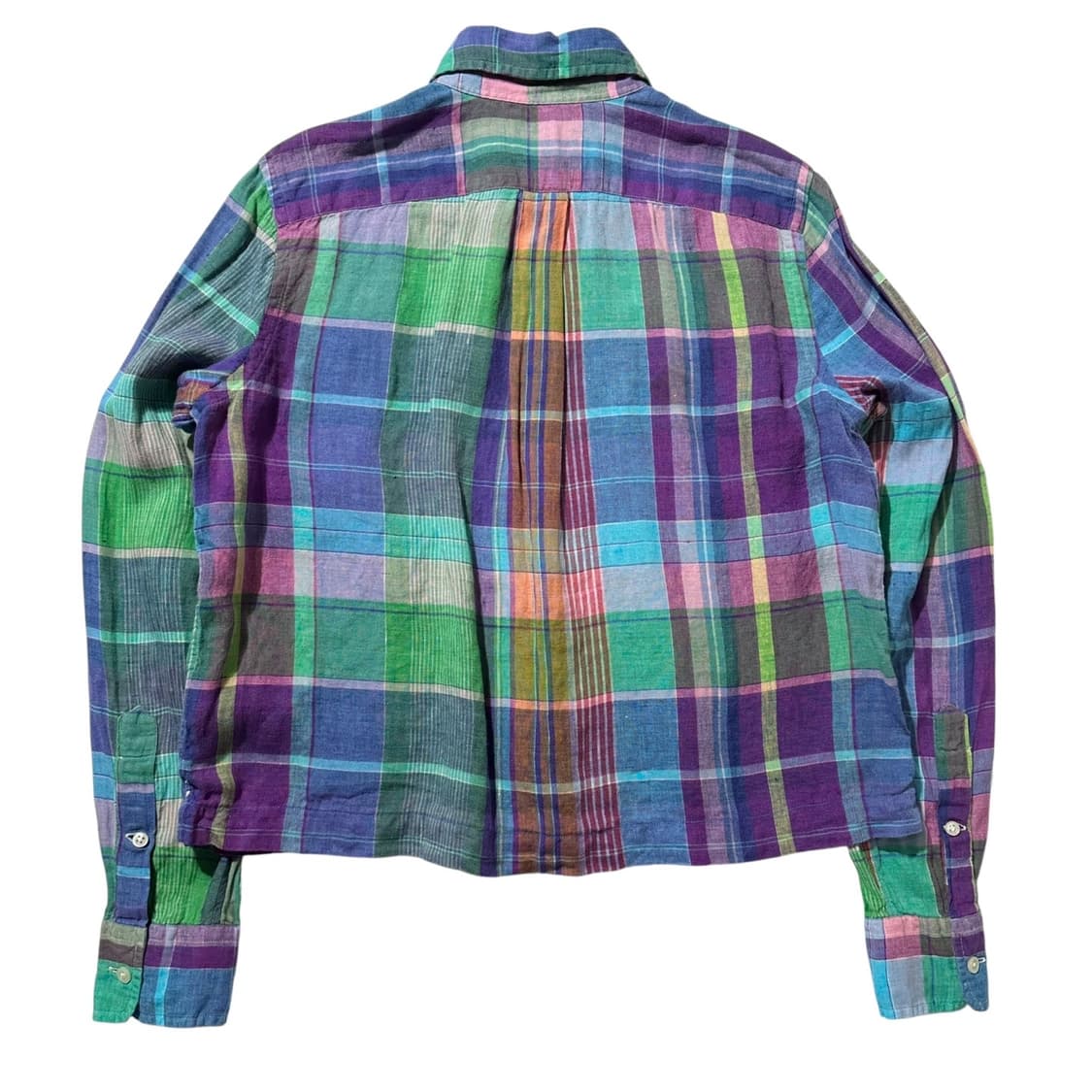 폴로 랄프로렌 린넨 크롭 체크 셔츠 상품이미지2