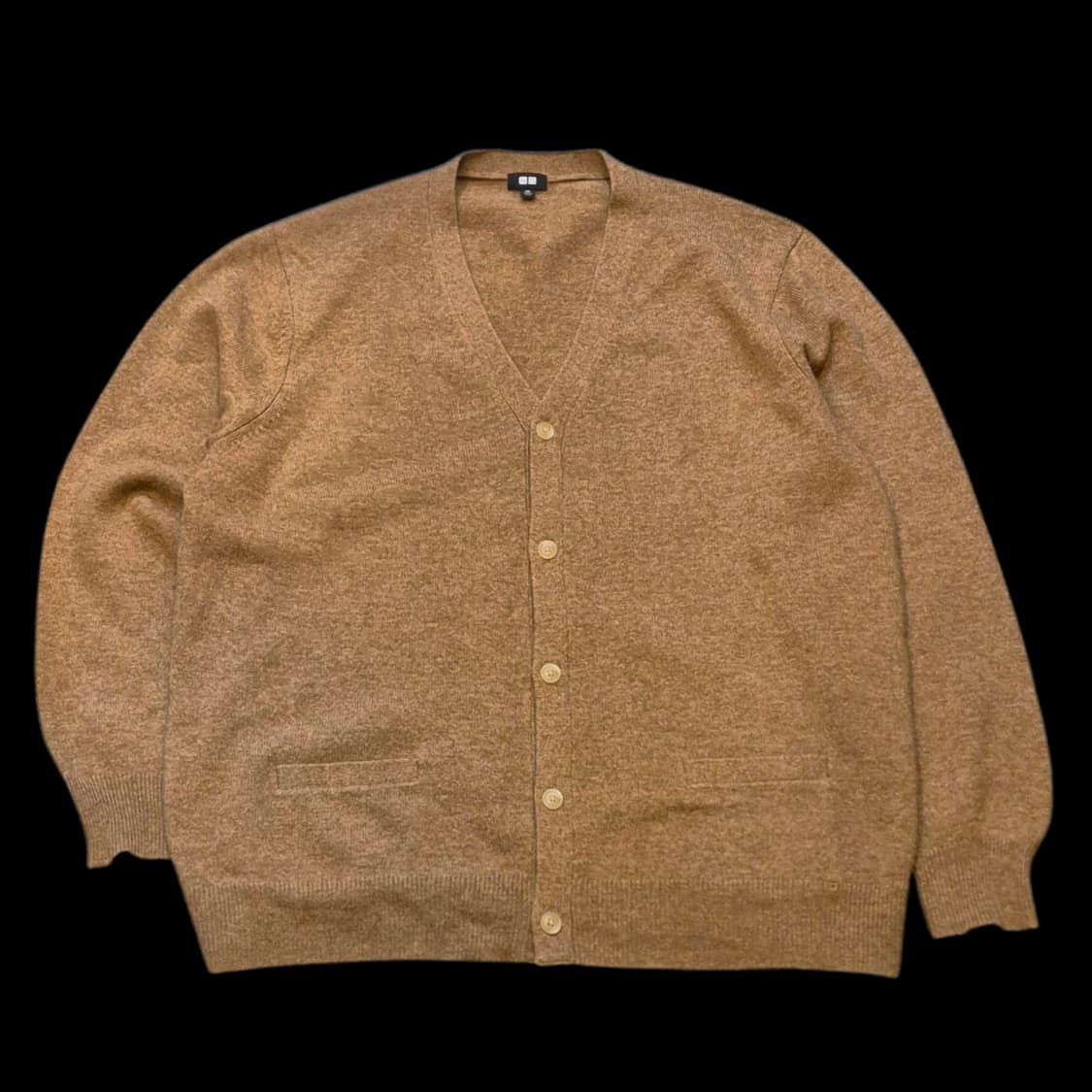 실사이즈-2XL(착샷잇음) 브라운 울 니트가디건  상품이미지1