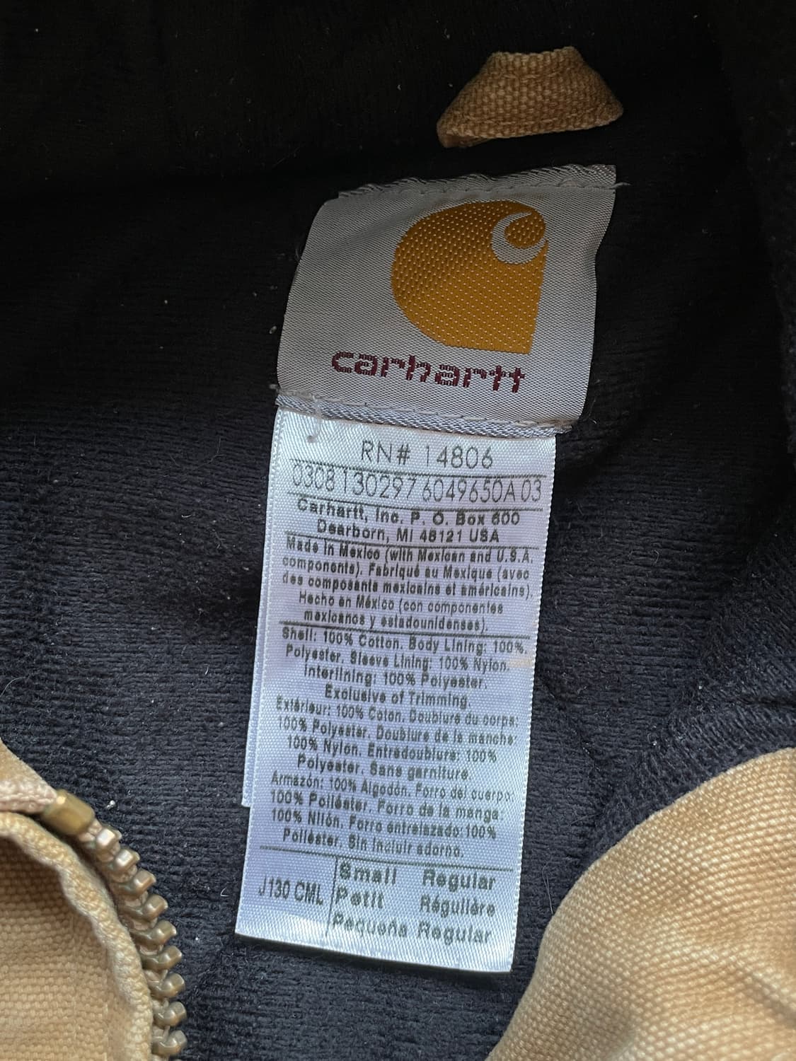 칼하트 j130 CML 카멜 액티브 자켓 샌드스톤 상품이미지3