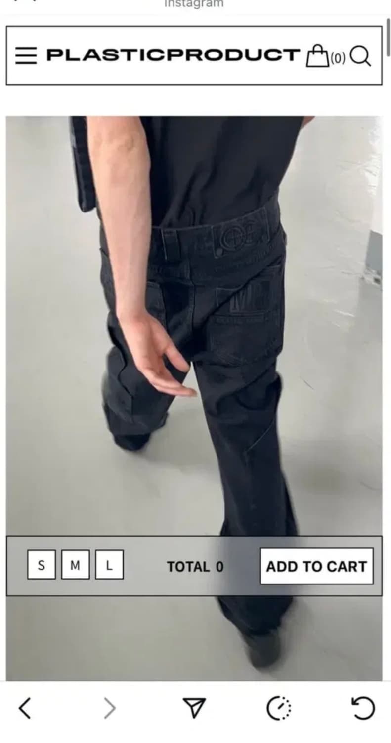 플라스틱프로덕트 CALF POCKET PANTS 블랙 판매합니다 상품이미지1