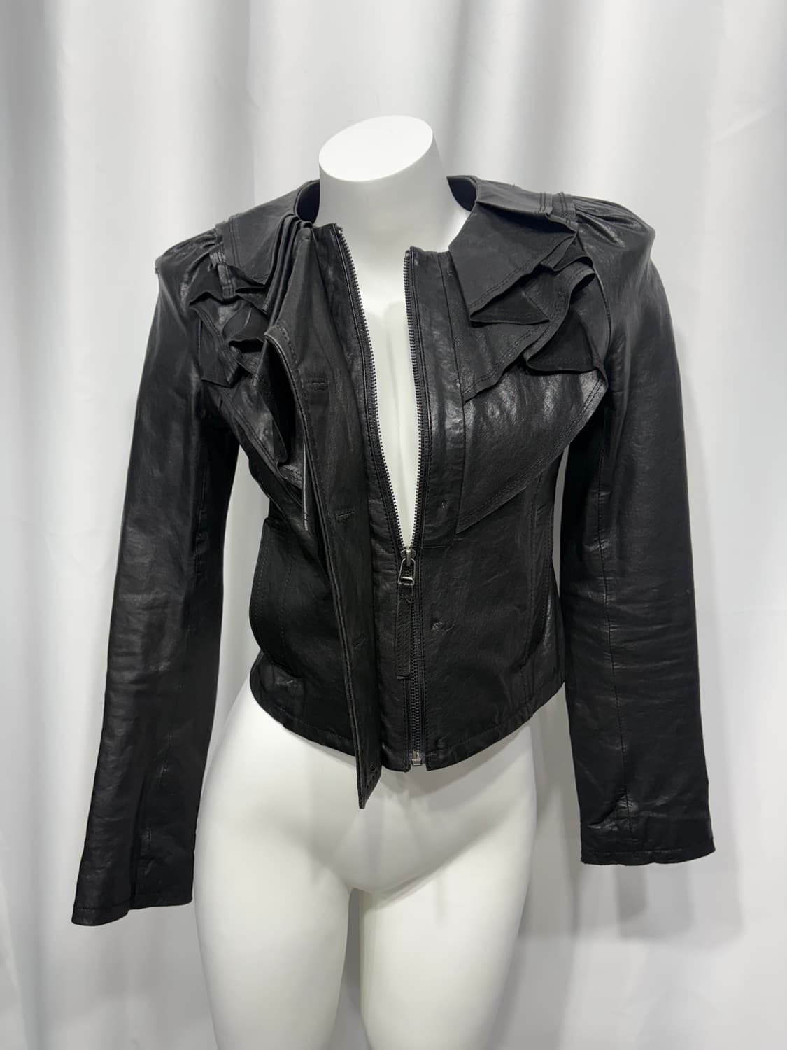 🎸프릴 디테일 블랙 레더 자켓🎸 상품이미지6